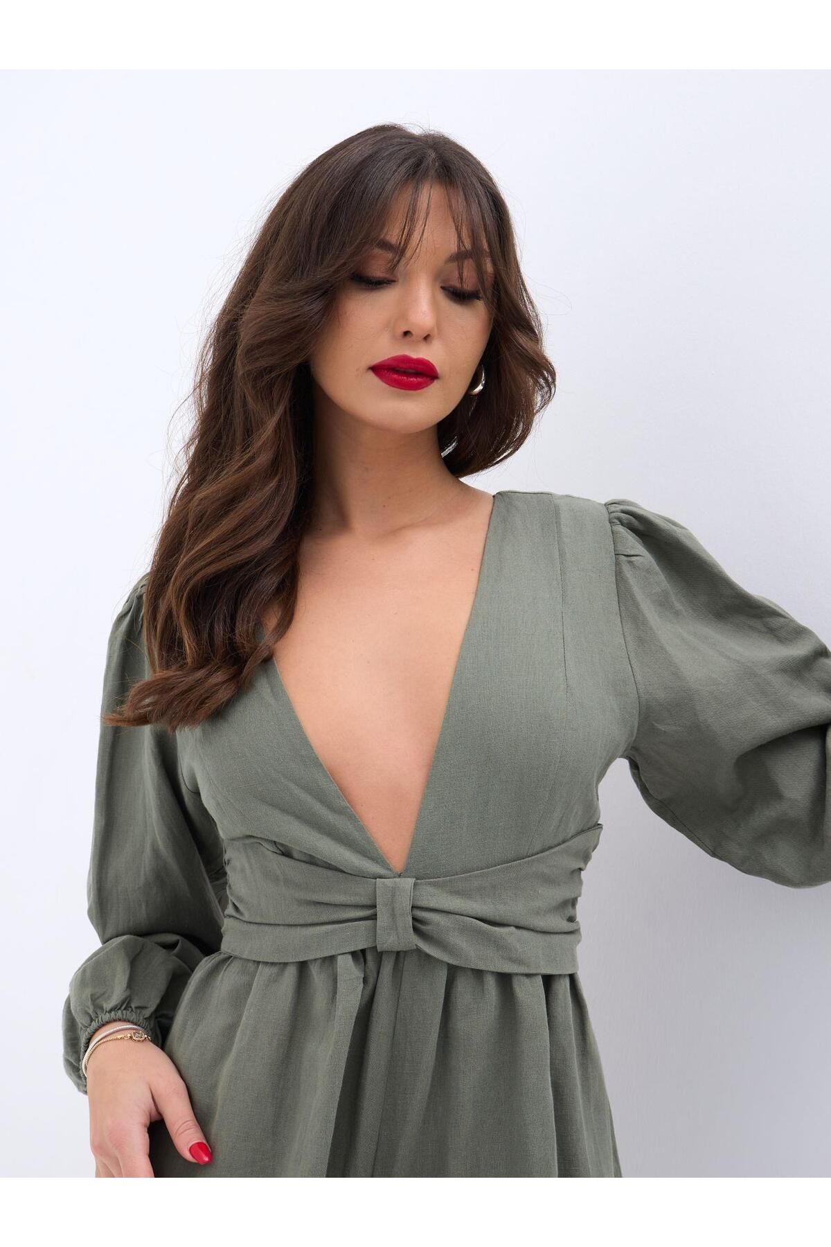 Kadınle 6528 TULUM ELBİSE-HAKİ