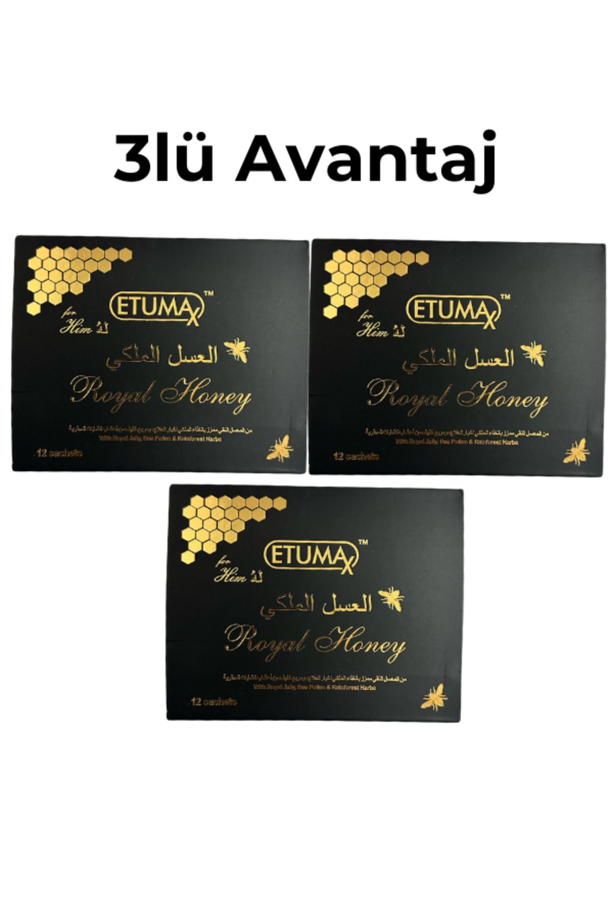 ETUMAX 3 Kutu Etumax Erkeklere Özel Royal Özel Bal Avantaj Paket 36 Adet