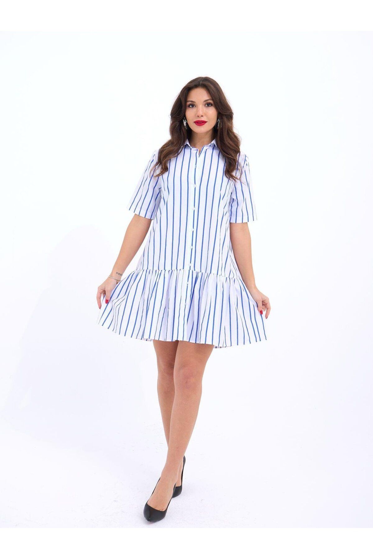 fh fashionhere 6934 ELBİSE-BALTİMORE ÇİZGİLİ