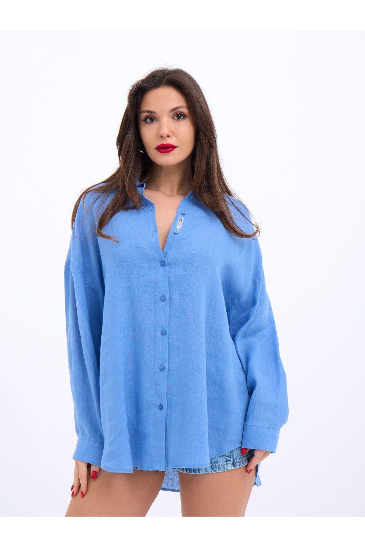 MRA Fashion 6758 GÖMLEK-MAVİ