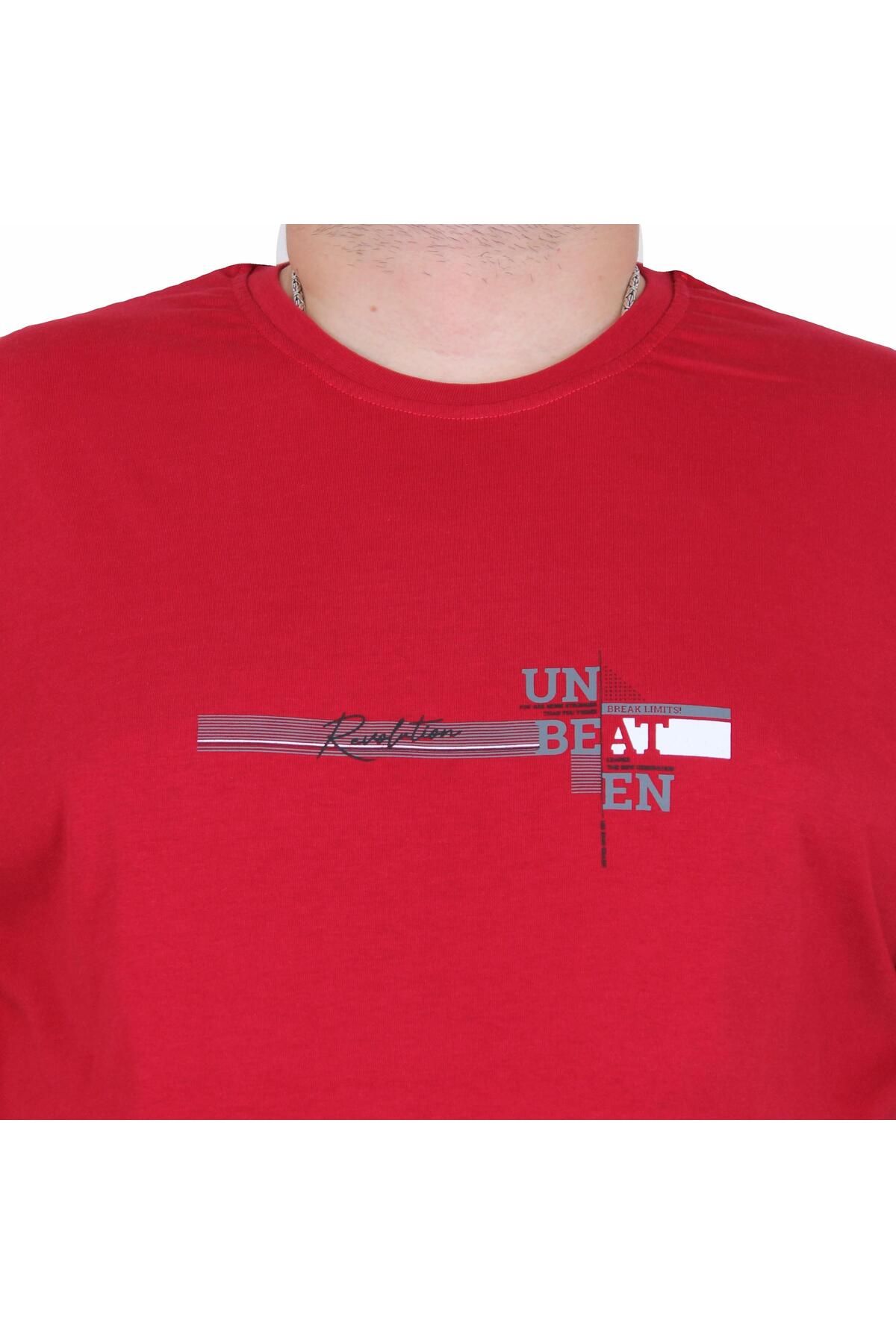 MocGrande-Tricou cu decolteu rotund pentru bărbați, mărime mare, Un Beat En 25146 MAROON 2