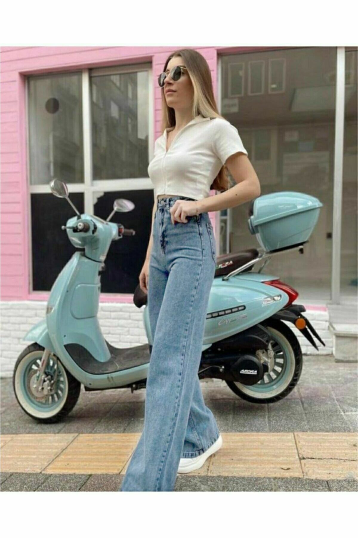 sion jeans Julia Milano (Aşk) Love 90's The Hot My Quin 90's Açık Kar Yıkama Likralı Süper Yüksek Bel (NEW)