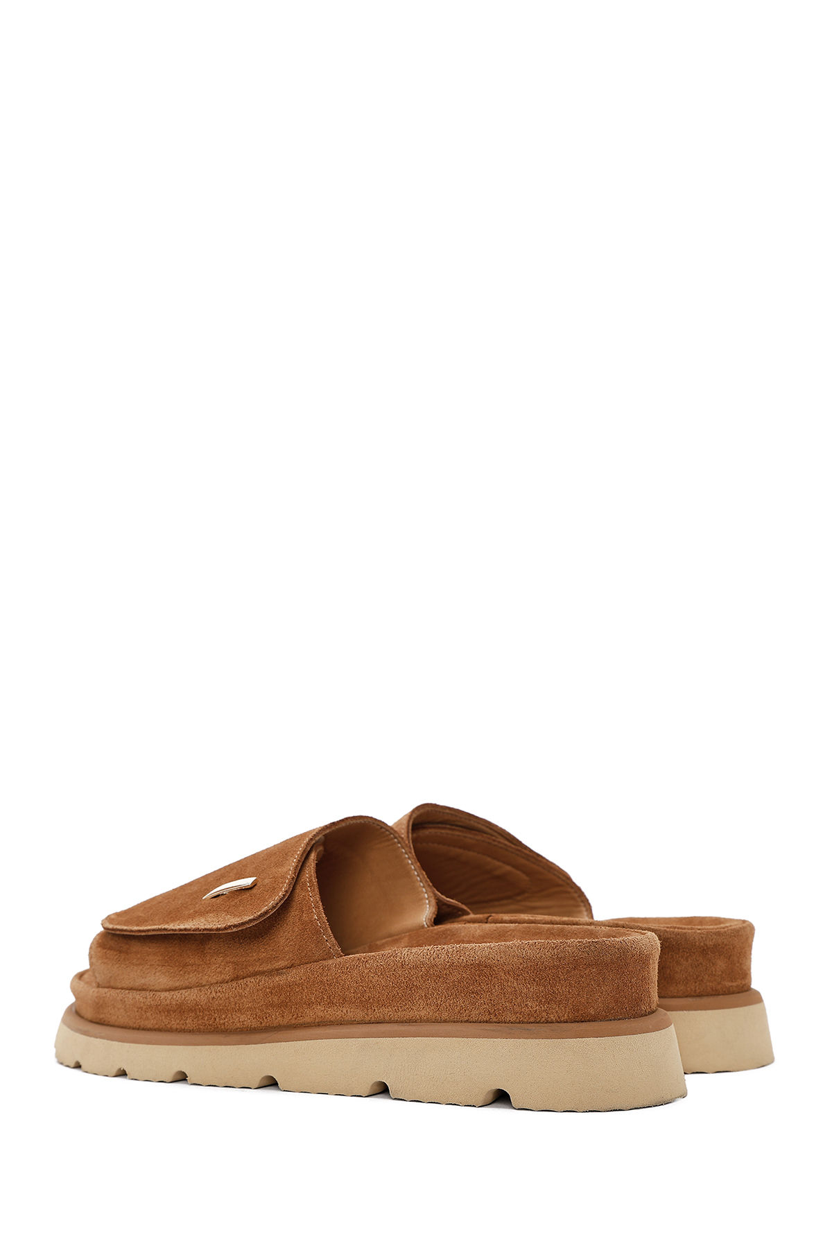 Derimod-Women's Tan Suede Leather Slippers 25Sfd 152310 5