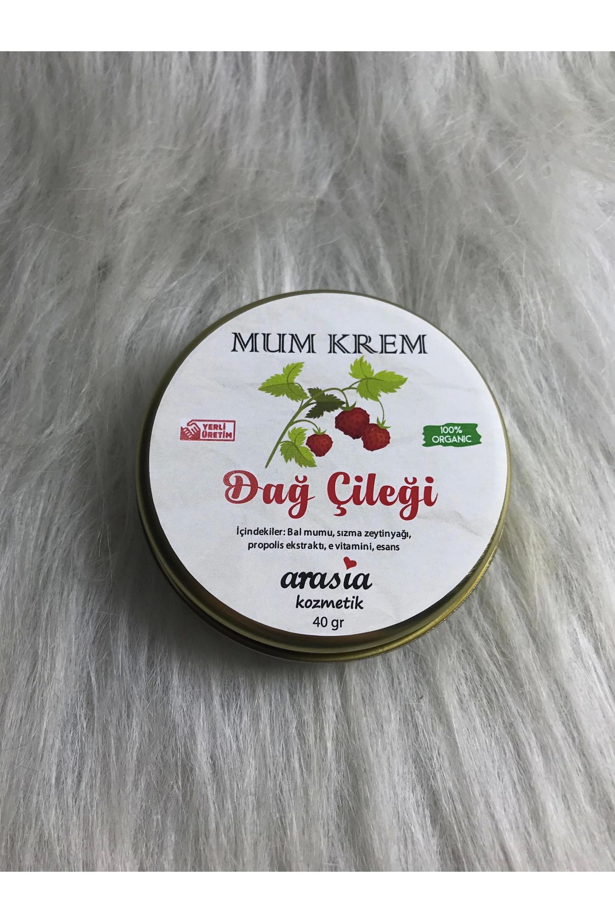 arasia Dağ Çileği Kokulu Mum Krem (Masaj Mumu) – 40 gr