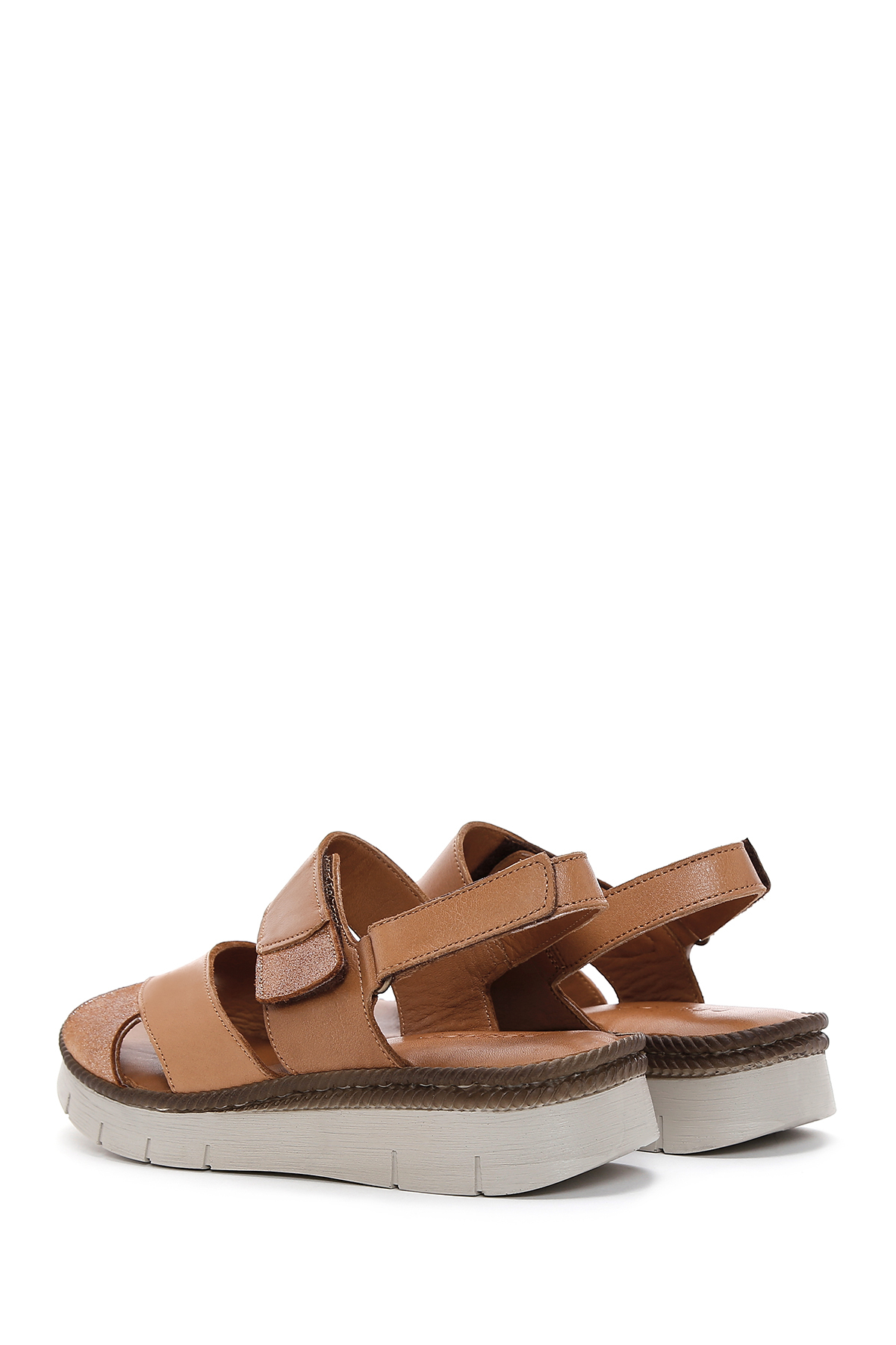 Derimod-Women's Tan Ankle Strap Leather Comfort Sandals 25Sfd 320418 4