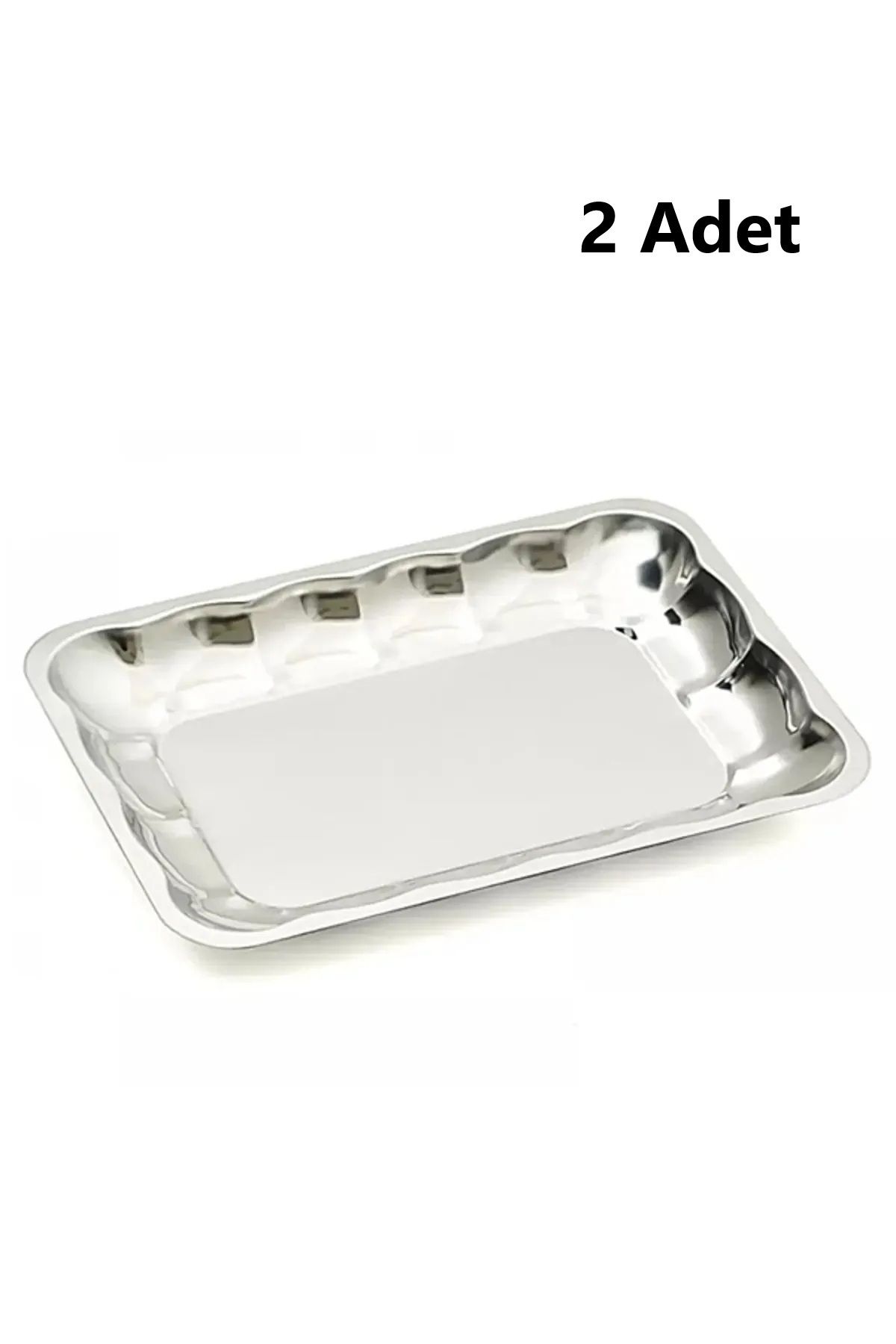 KT HOME-2 Rectangular Fruit Salad Plates in Stainless Metal 1