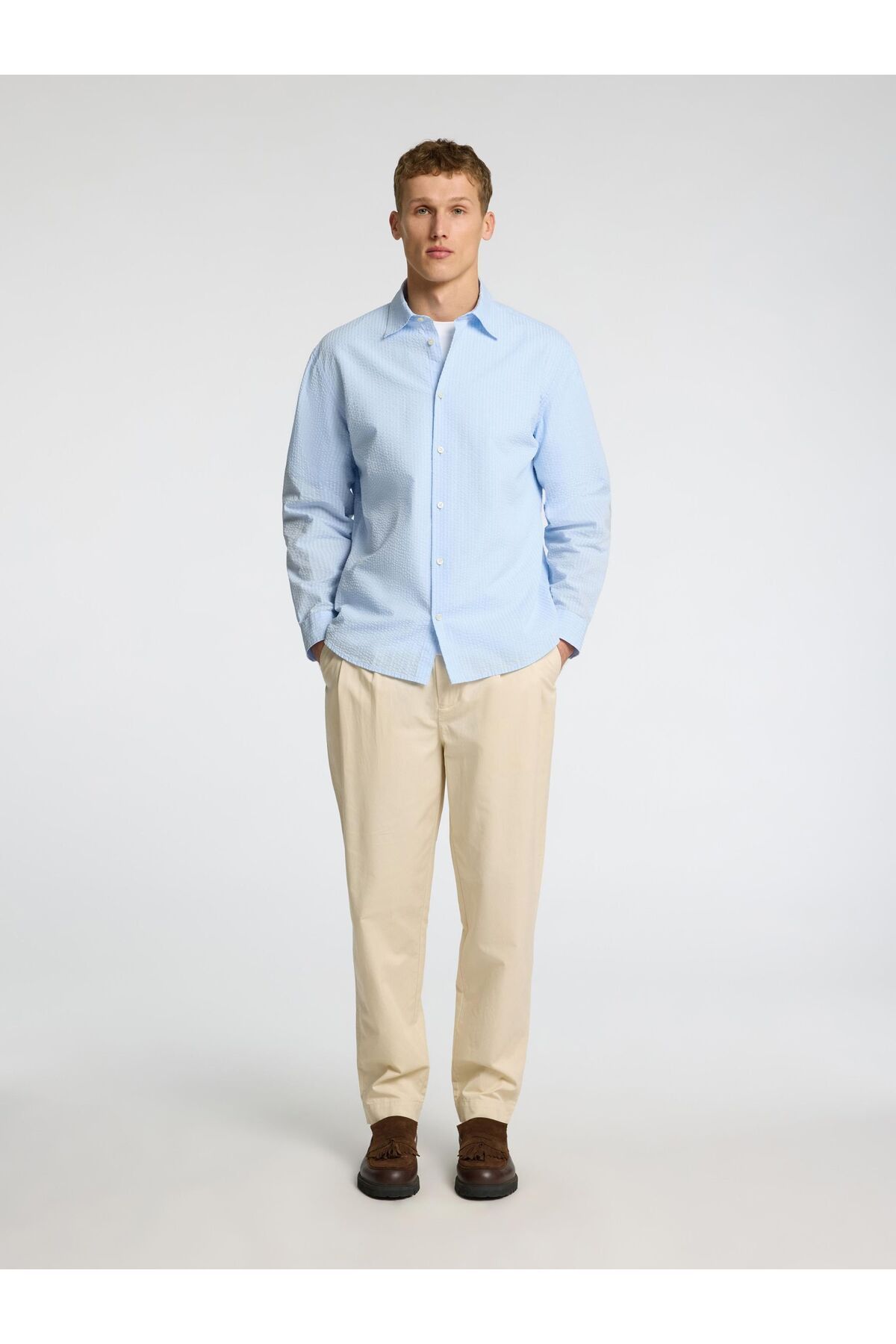 Selected Homme-Langarmhemd Seersucker 4