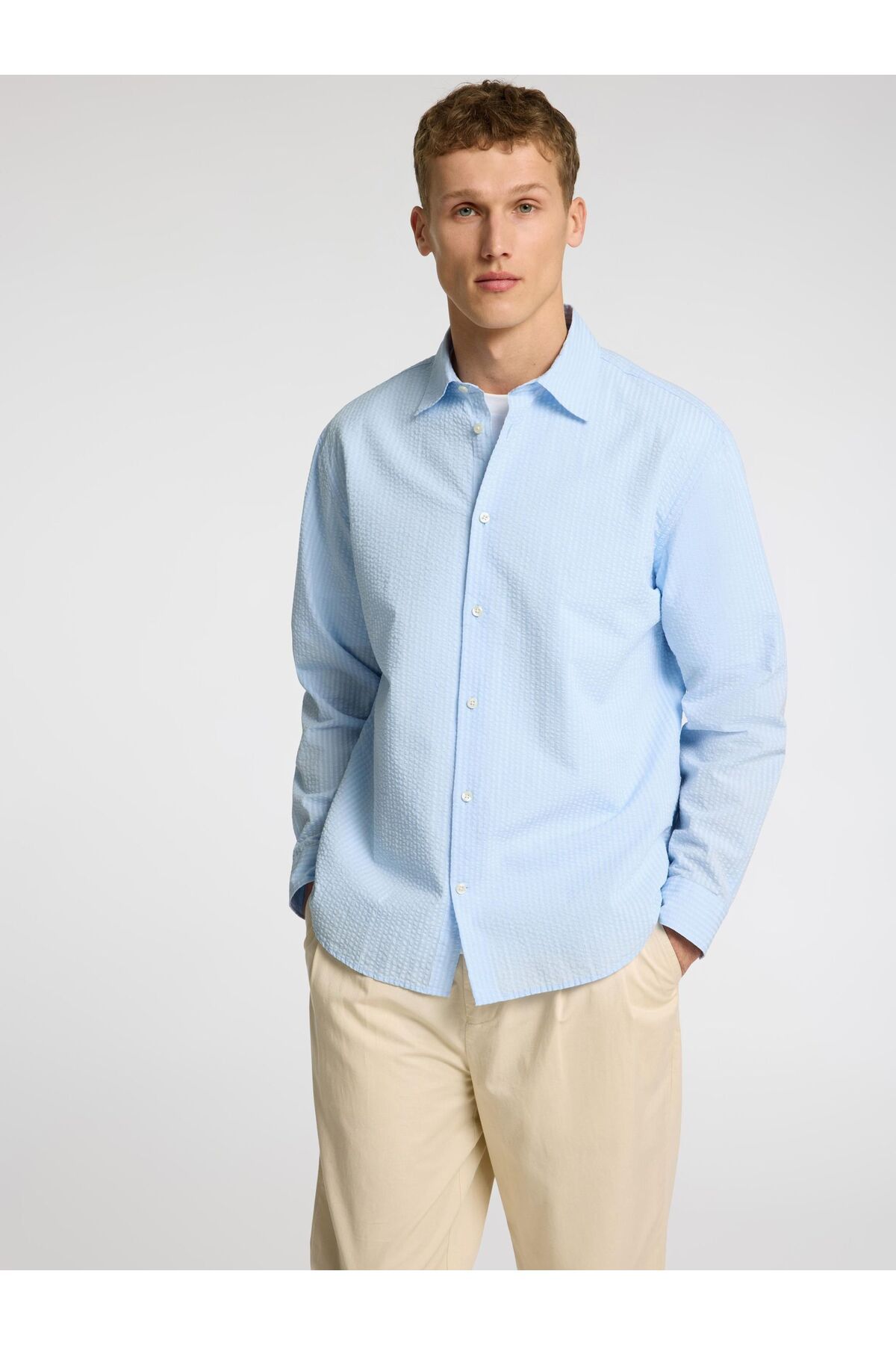 Selected Homme-Langarmhemd Seersucker 6
