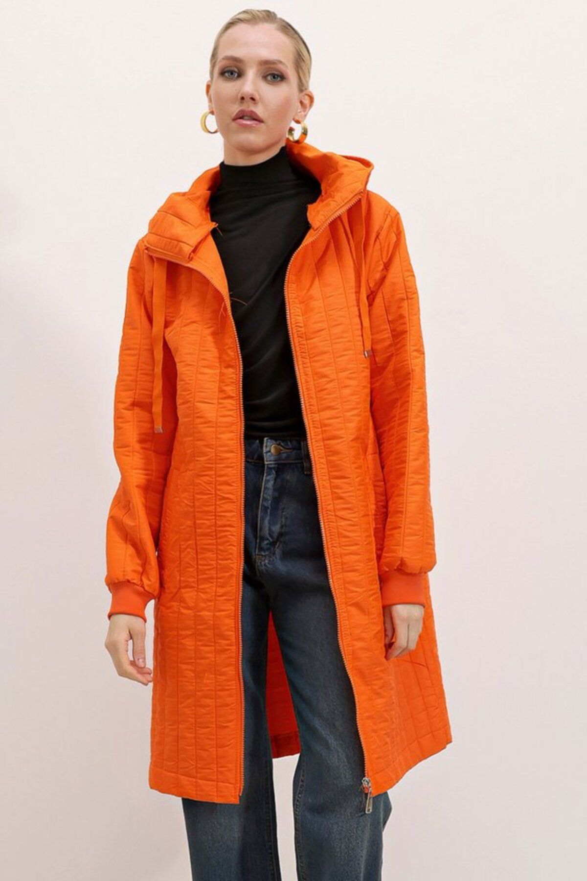 novafems 5138 Kapitone Uzun Mont - Oranje