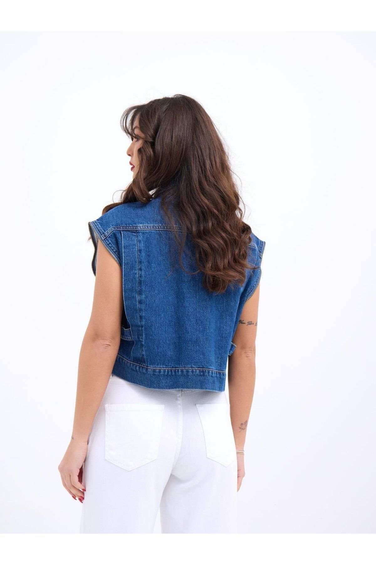 1001moda-Blue 6765 Denim Vest 3