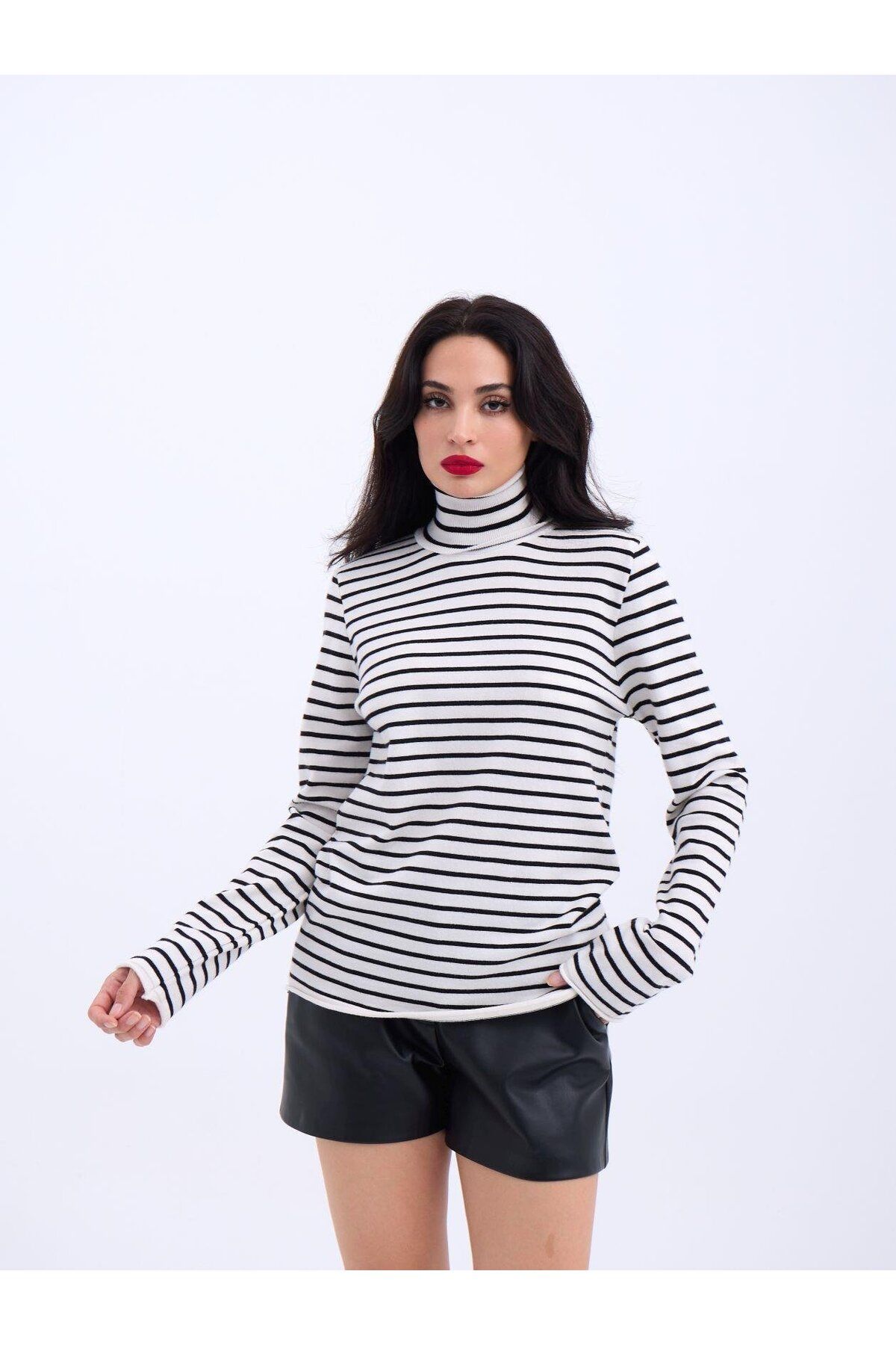 Meleners 4213 TRİKO ÇİZGİLİ BALIKÇI SALAŞ-EKRU-SİYAH