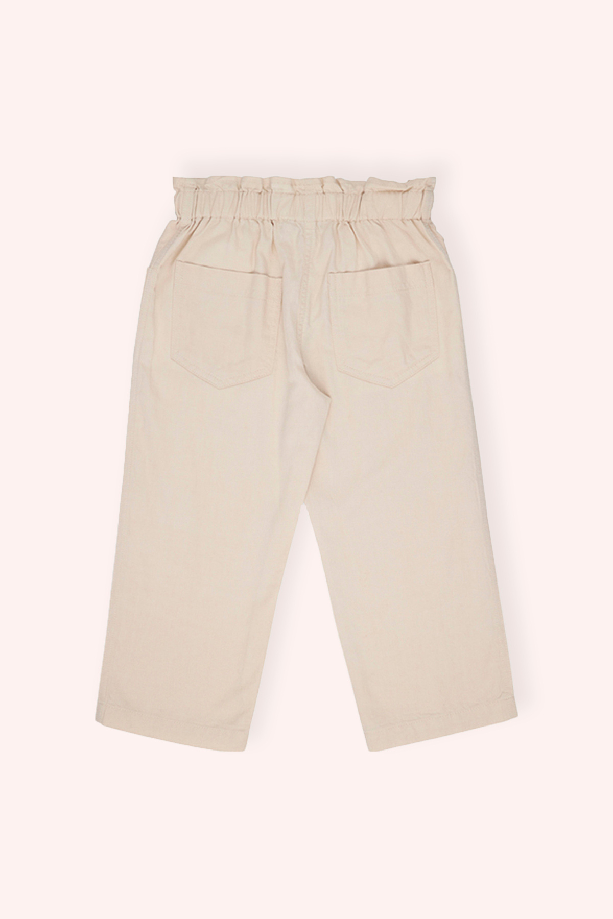 Panço Kız Bebek Beli Lastikli Bol Paça Düğmeli Bej Pantolon fotoğrafı 3 (önizleme)