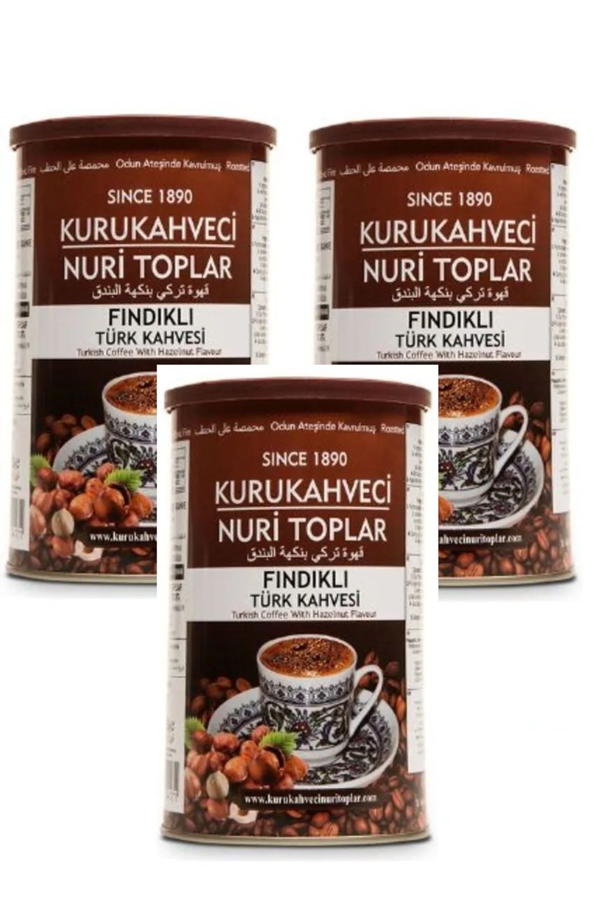 Nuri Toplar-Hazelnut Turkish Coffee 250 Gr x 3 PCS 1