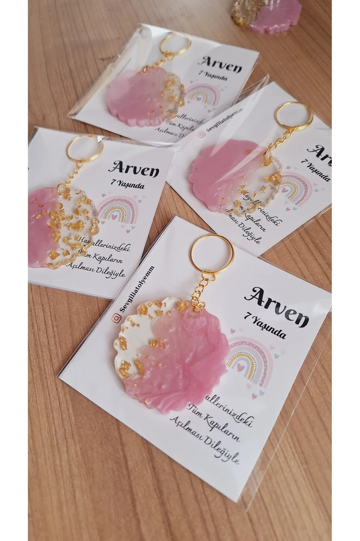 sevgiliatolyemm mutluluk getirmesi dileğiyle Gökkuşağı-kartlı Anahtarlık 5 Adet Babyshower Doğum Günü Bebek Hediyelikleri fotoğrafı 6 (önizleme)