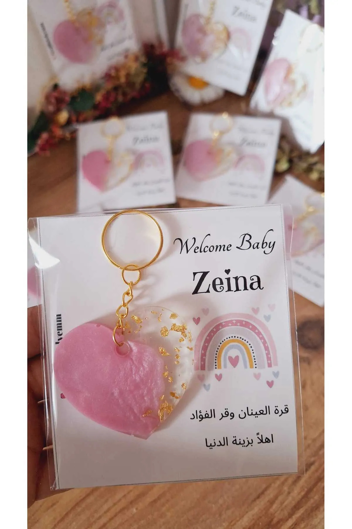 sevgiliatolyemm mutluluk getirmesi dileğiyle Gökkuşağı-kartlı Anahtarlık 5 Adet Babyshower Doğum Günü Bebek Hediyelikleri fotoğrafı 4 (önizleme)