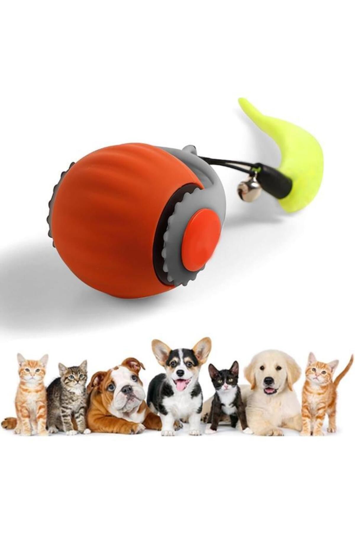 Otomatik Hareketli Top Kedi Oyuncağı Usb Şarjlı Akıllı Oyun Topu Hızlı Yuvarlanan Kuyuklu Oyuncak