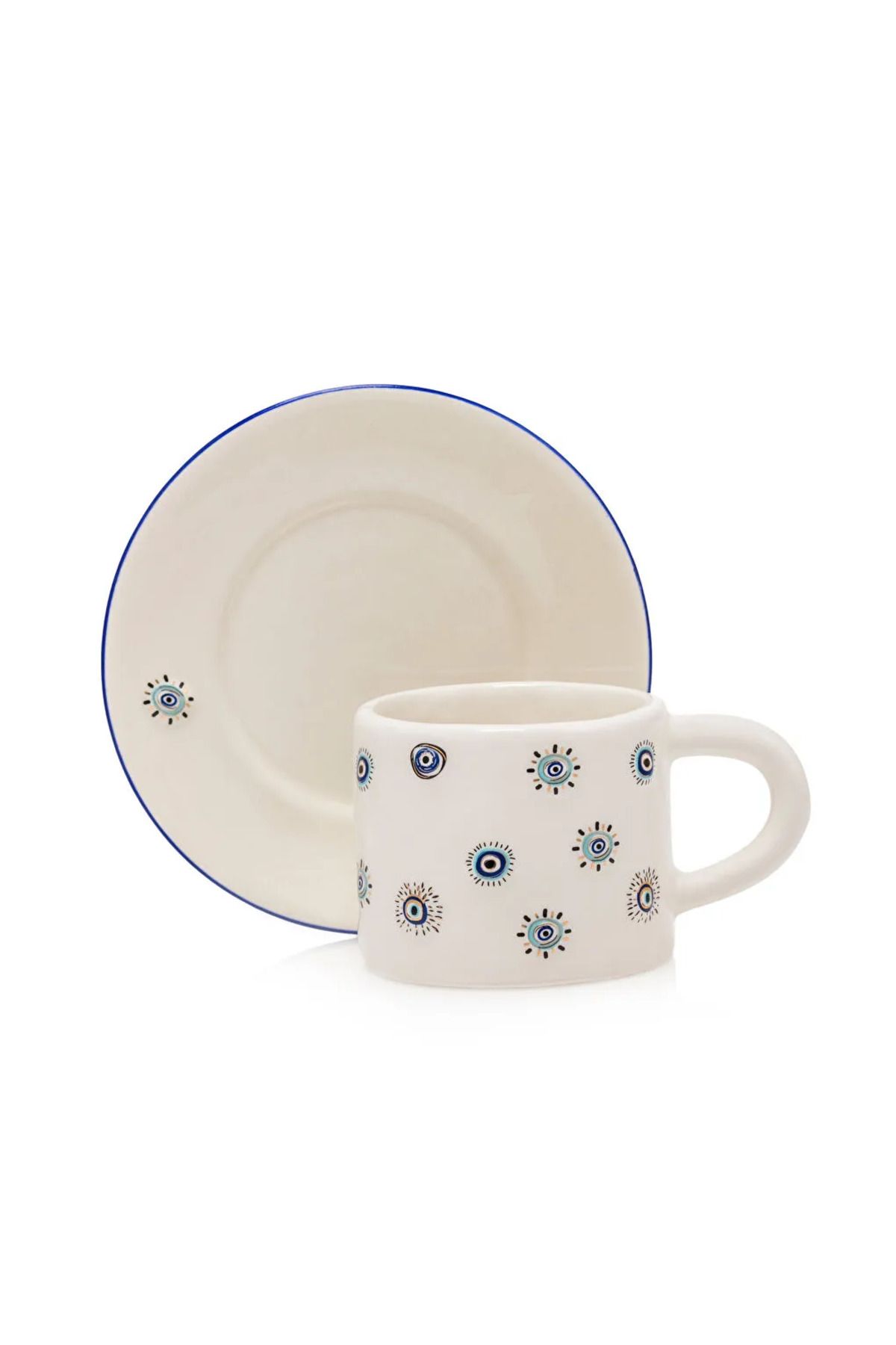 LC Waikiki-Lcw Home Mixed Eye Printed 2-Person Porcelain Coffee Cup Set 100 ml 5