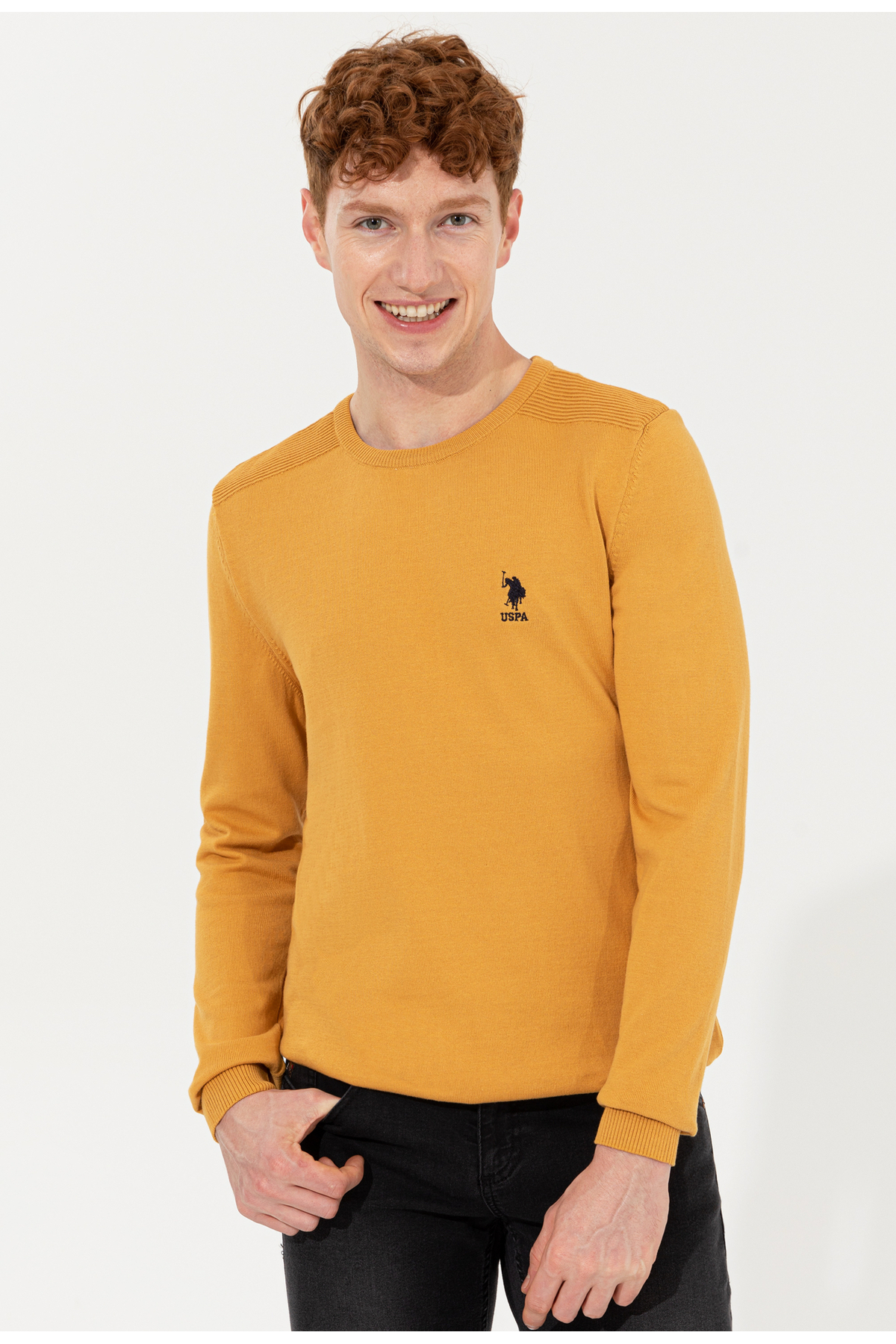 یو اس پولو پلیور یقه گرد ساده مردانه U.S. Polo Assn.