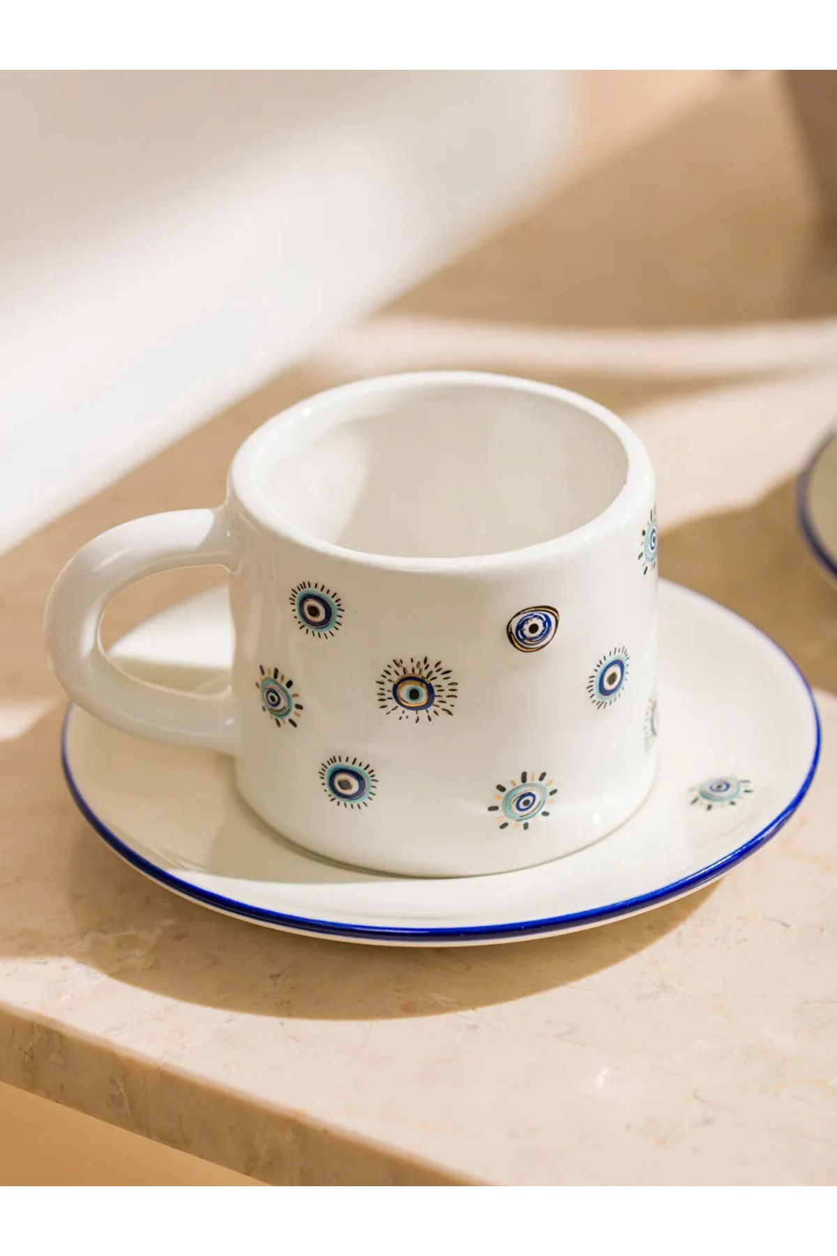 LC Waikiki-Lcw Home Mixed Eye Printed 2-Person Porcelain Coffee Cup Set 100 ml 2