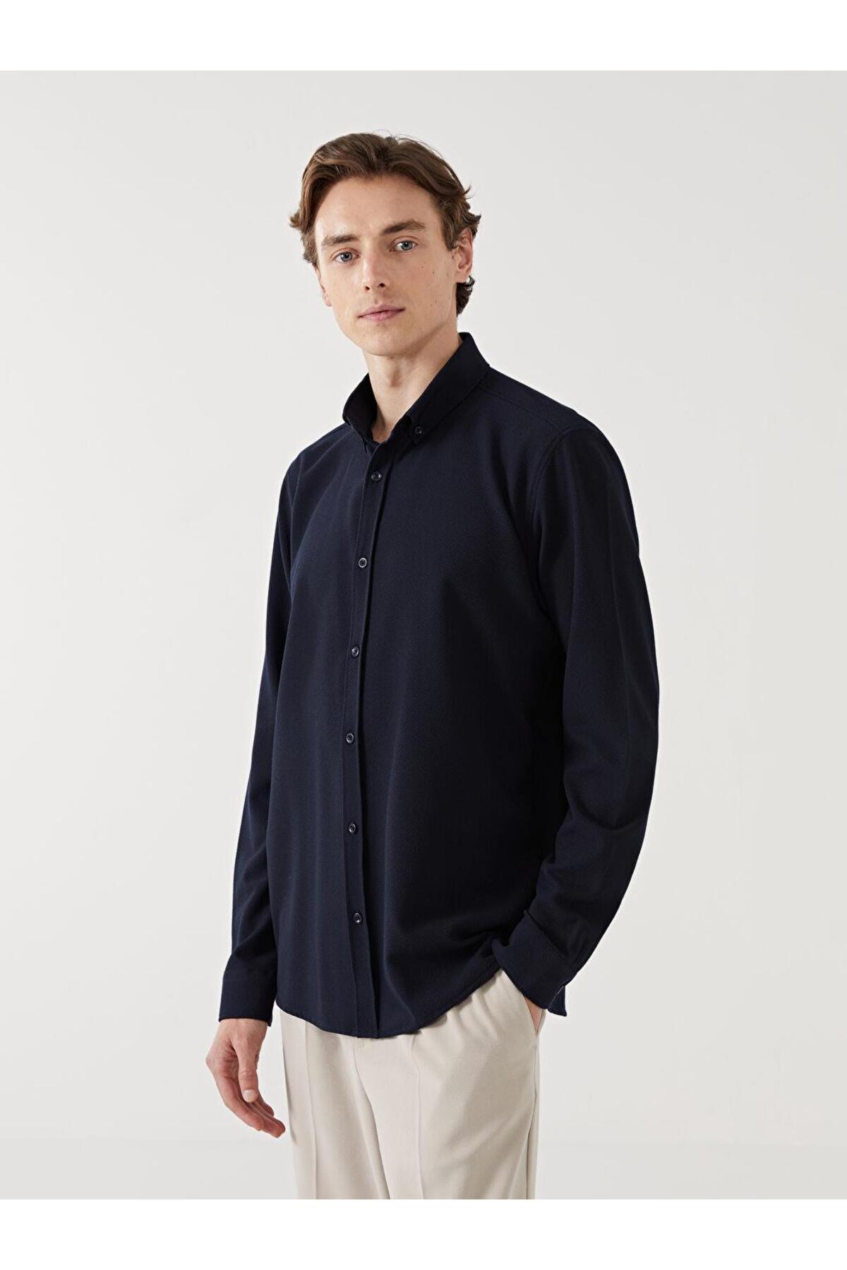 ال سی وایکیکی پیراهن مردانه آستین بلند دابی مدل LCW Vision Slim Fit