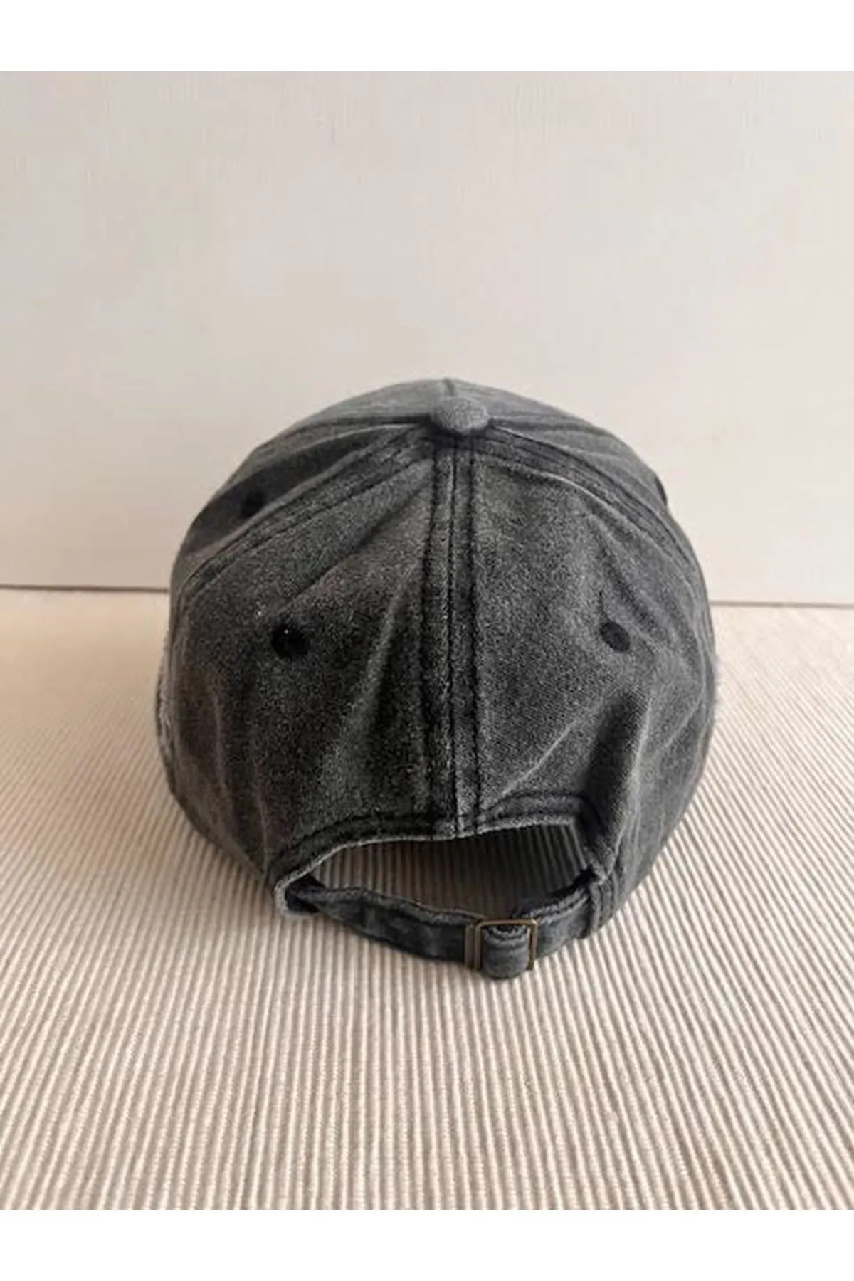 ergül çanta Black Rebel Nakışlı Yıkamalı Eskitme Model Arkasından Ayarlanabilir Unisex Renkli Şapka görsel 4