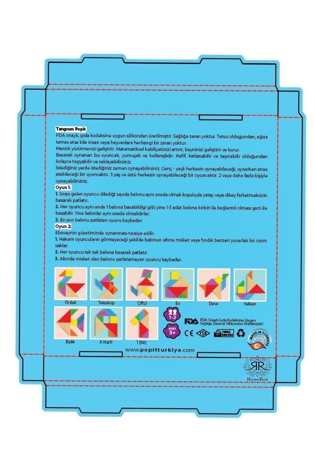 FEN TOYS-Pop It Push Bubble Fidget Tangram Puzzle Jigsaw Popit Mental Development Educational Toy 8