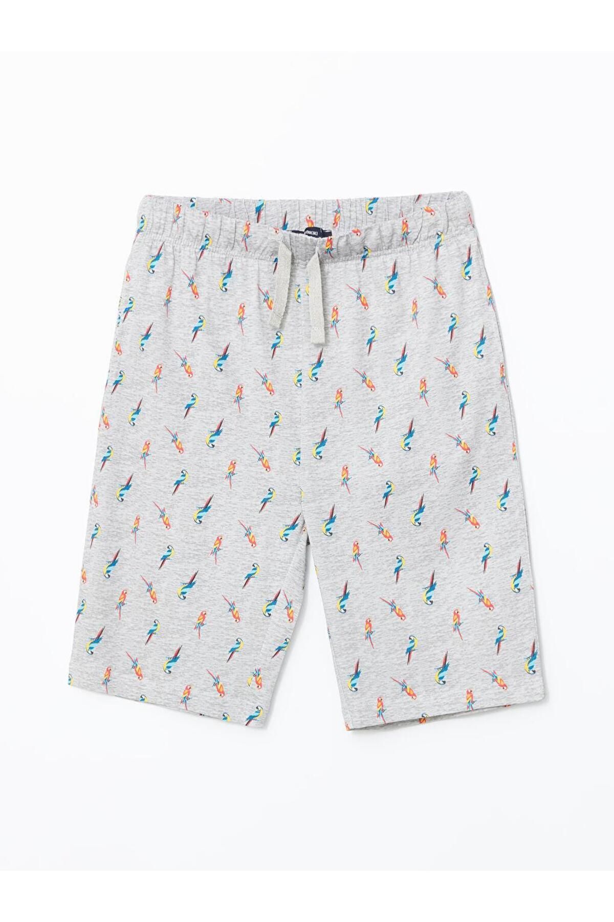 LC Waikiki-Standard Fit Men's Pajama Set with Shorts 4