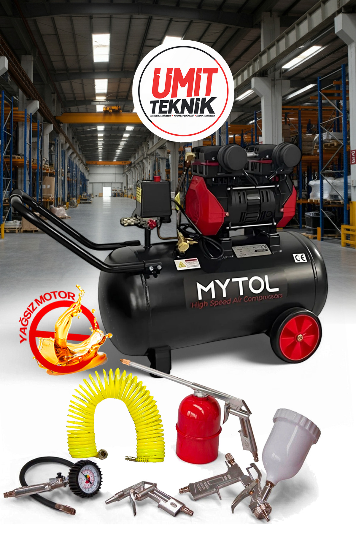 PROXTECH 50LT 1,5HP Bakır Sargı Eksantrik Zımpara Makinesi Turbo