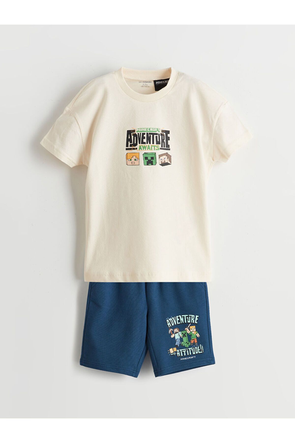 LC Waikiki Yeni Sezon Minecraft Baskili Erkek Cocuk Tisort ve Sort 2'li - S5K309Z1