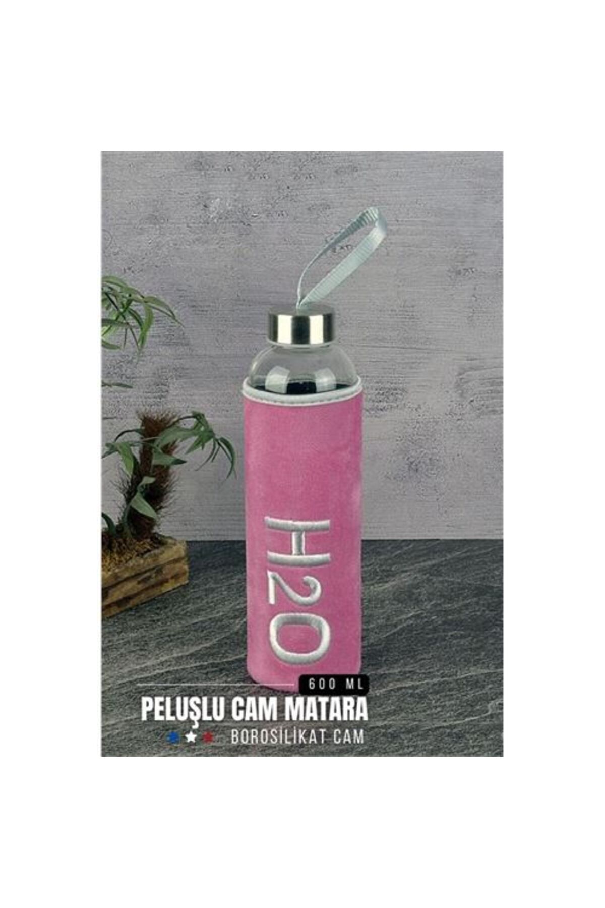 St Morritz Peluşlu Cam Matara 600 ML 718269 0,60 L Pembe