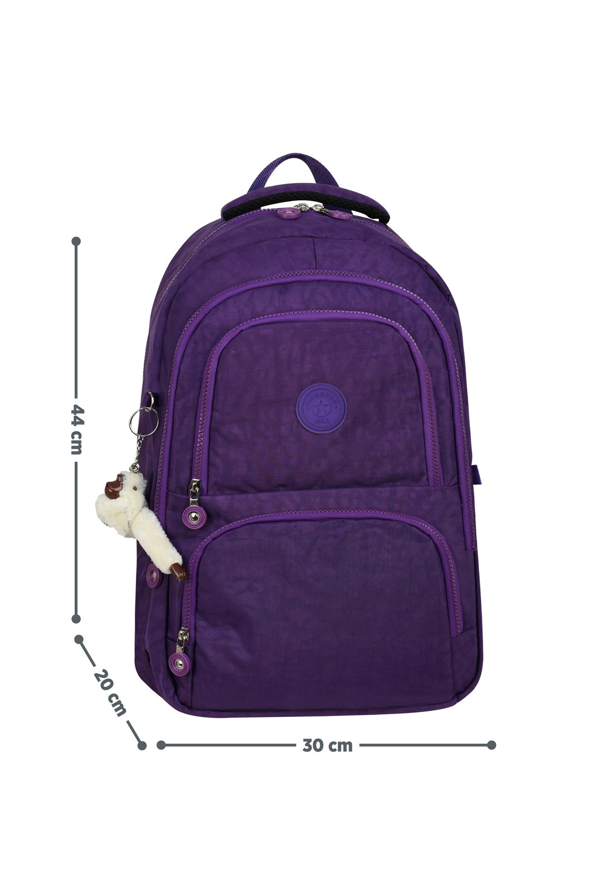 Kingston Hill-Rucsac ușor din țesătură Crinkle - Potrivit pentru școală/utilizare zilnică, impermeabil, cu mai multe compartimente 2