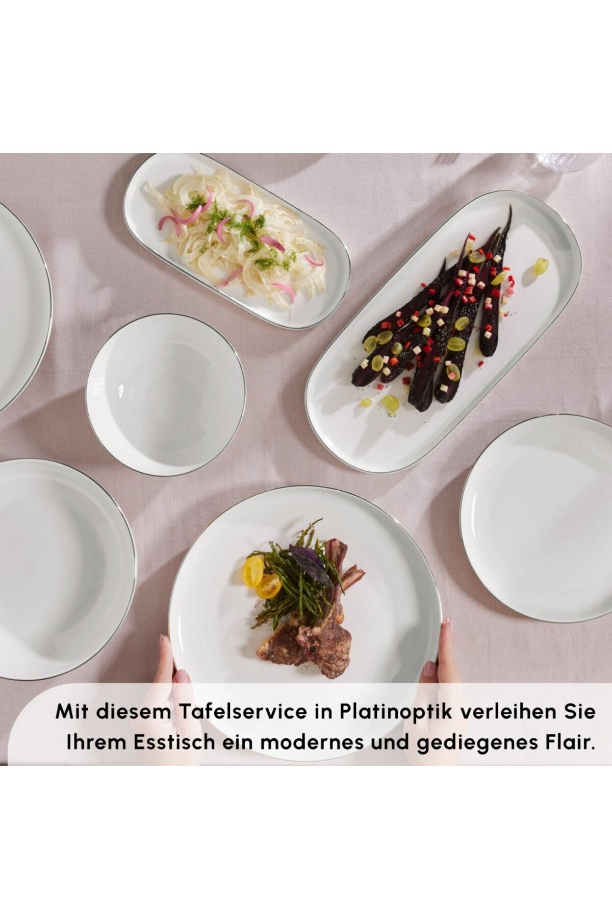 Karaca-Streamline Favaro 53-Teiliges 12-Personen Geschirrset Platin 5