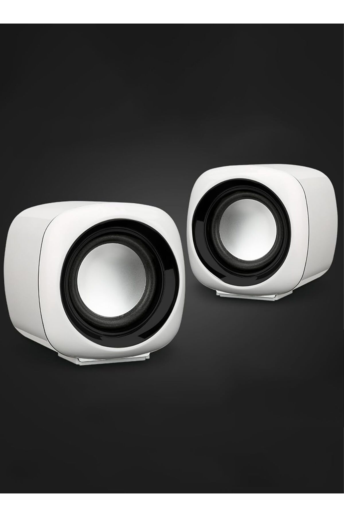 COOYA-White Computer Speakers, 6W PC Powered, USB Speaker Monitor Speakers, for Desktop Computer 6