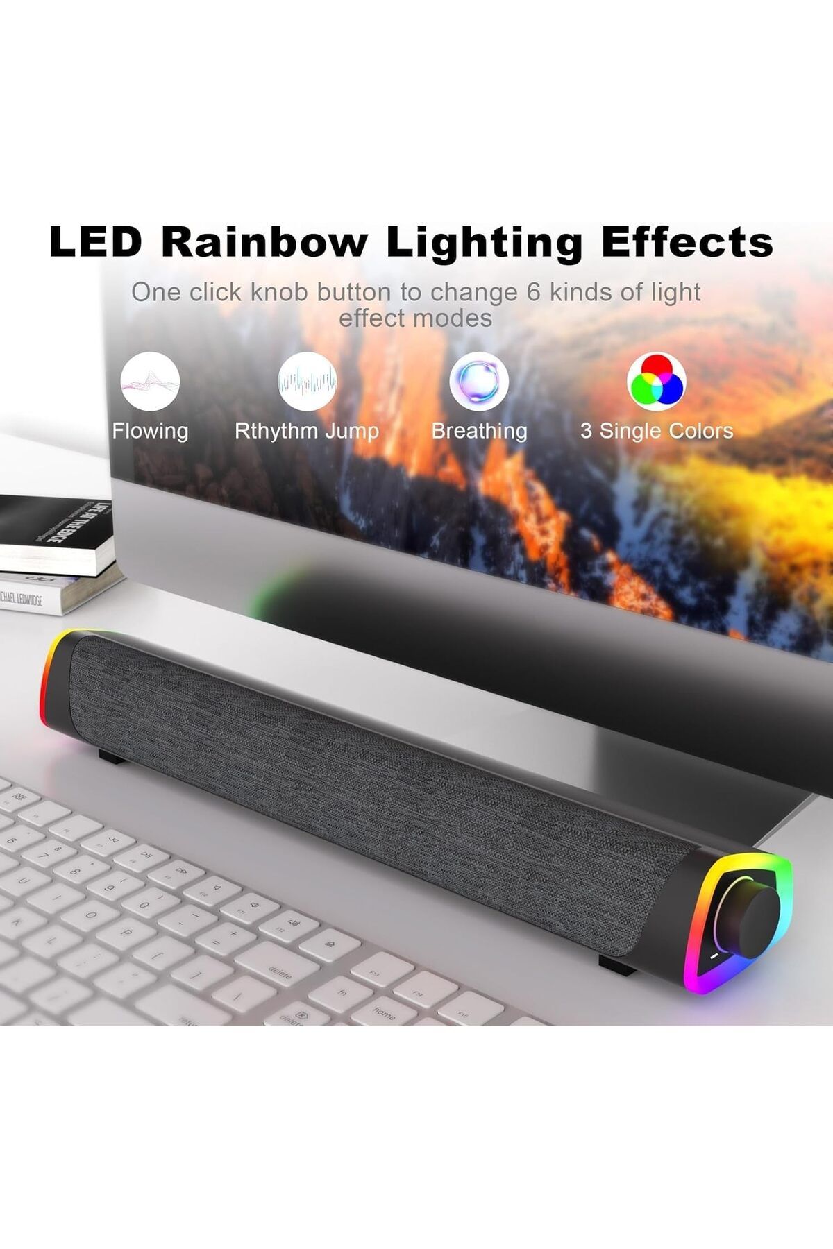 COOYA-Computer Speakers, USB Powered Bluetooth 3D Stereo Surround Sound Box for Computer Smartphone Tablet 4