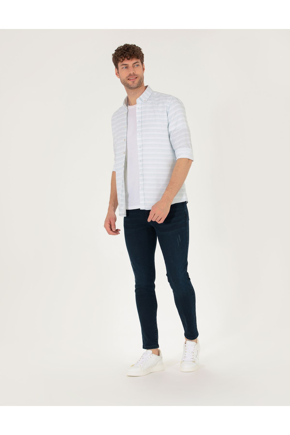 شلوار جین مردانه با رنگ آبی تیره 50267818 VR100 Pierre Cardin
