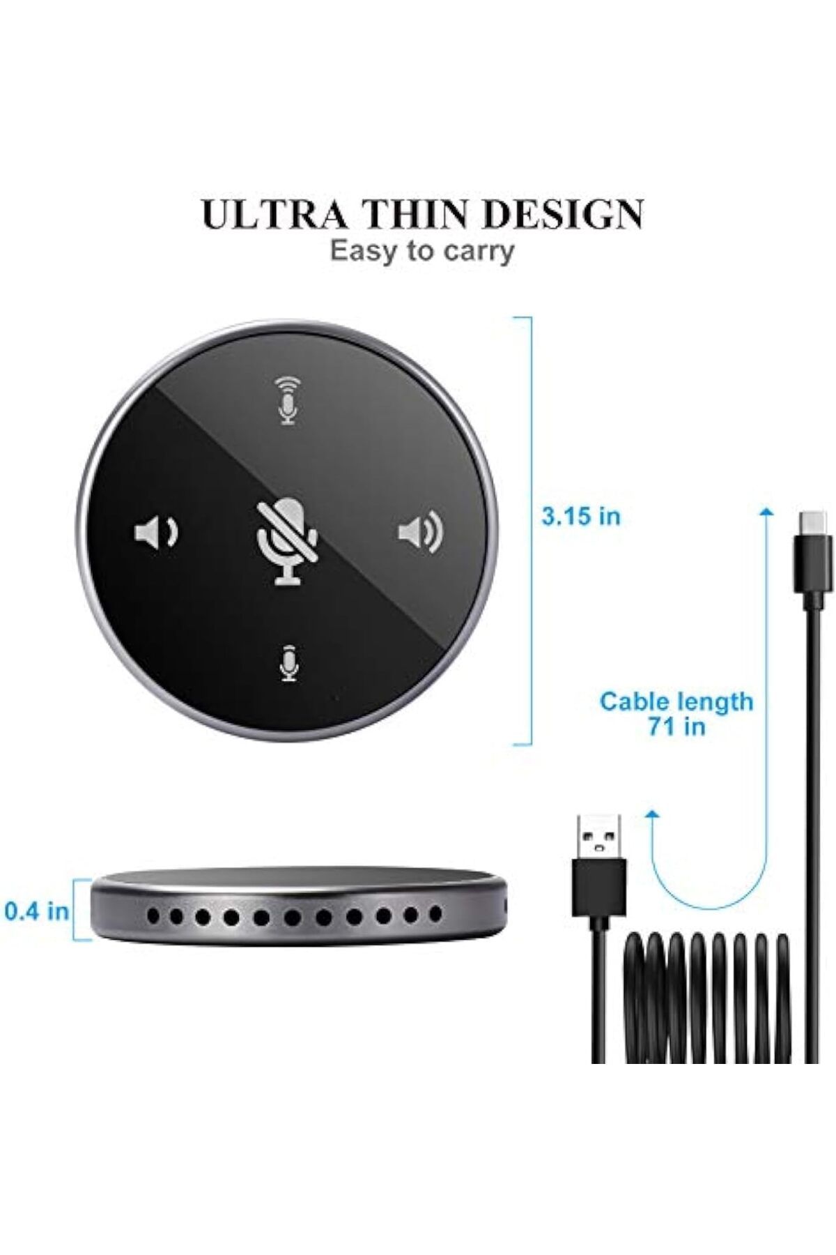 COOYA-Conference Speakerphone, USB Microphone, with Touch-Sensor to Mute/Volume, for Meetings, Interviews 5