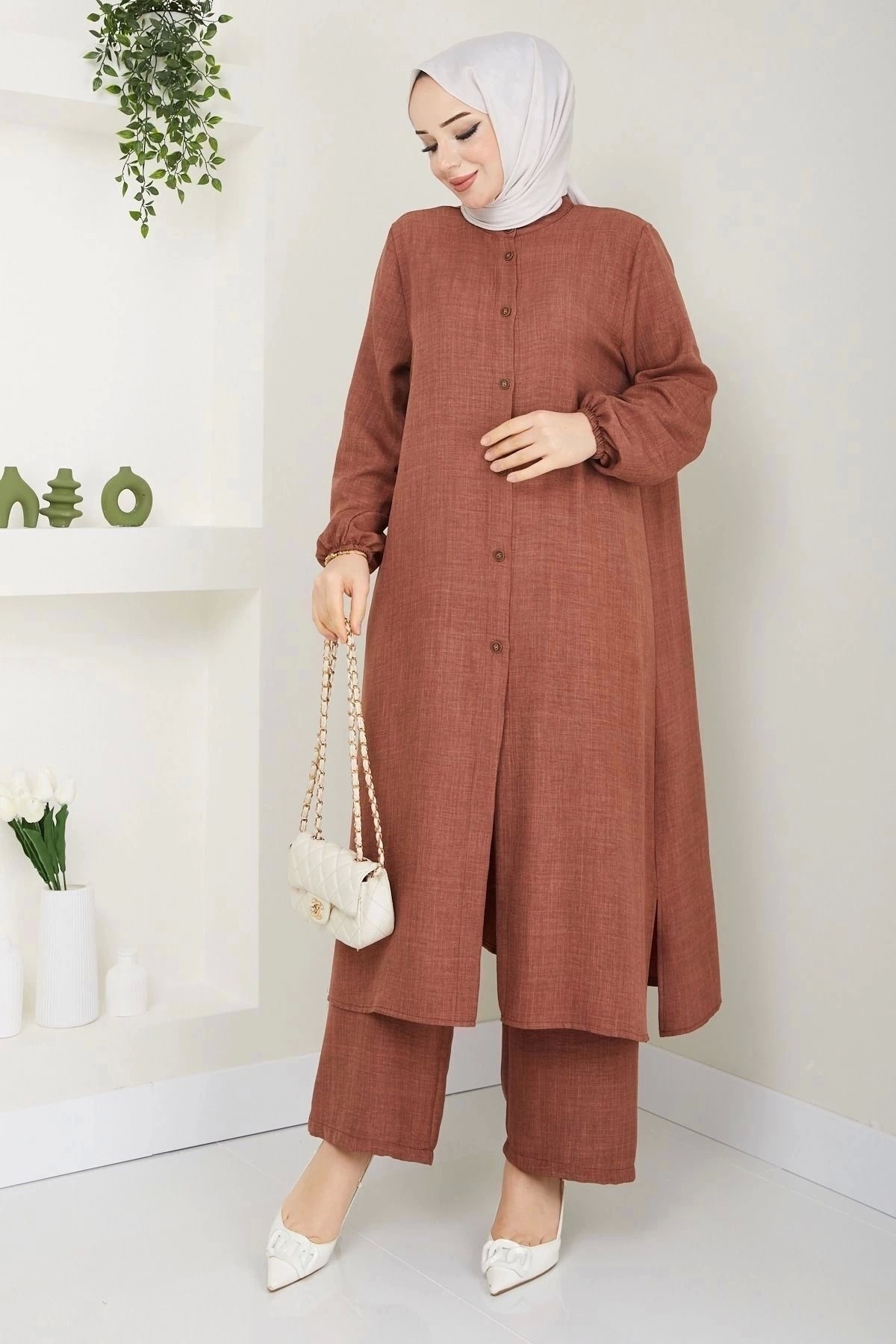 kaes giyim-Long Double Hijab Tunic Set 4