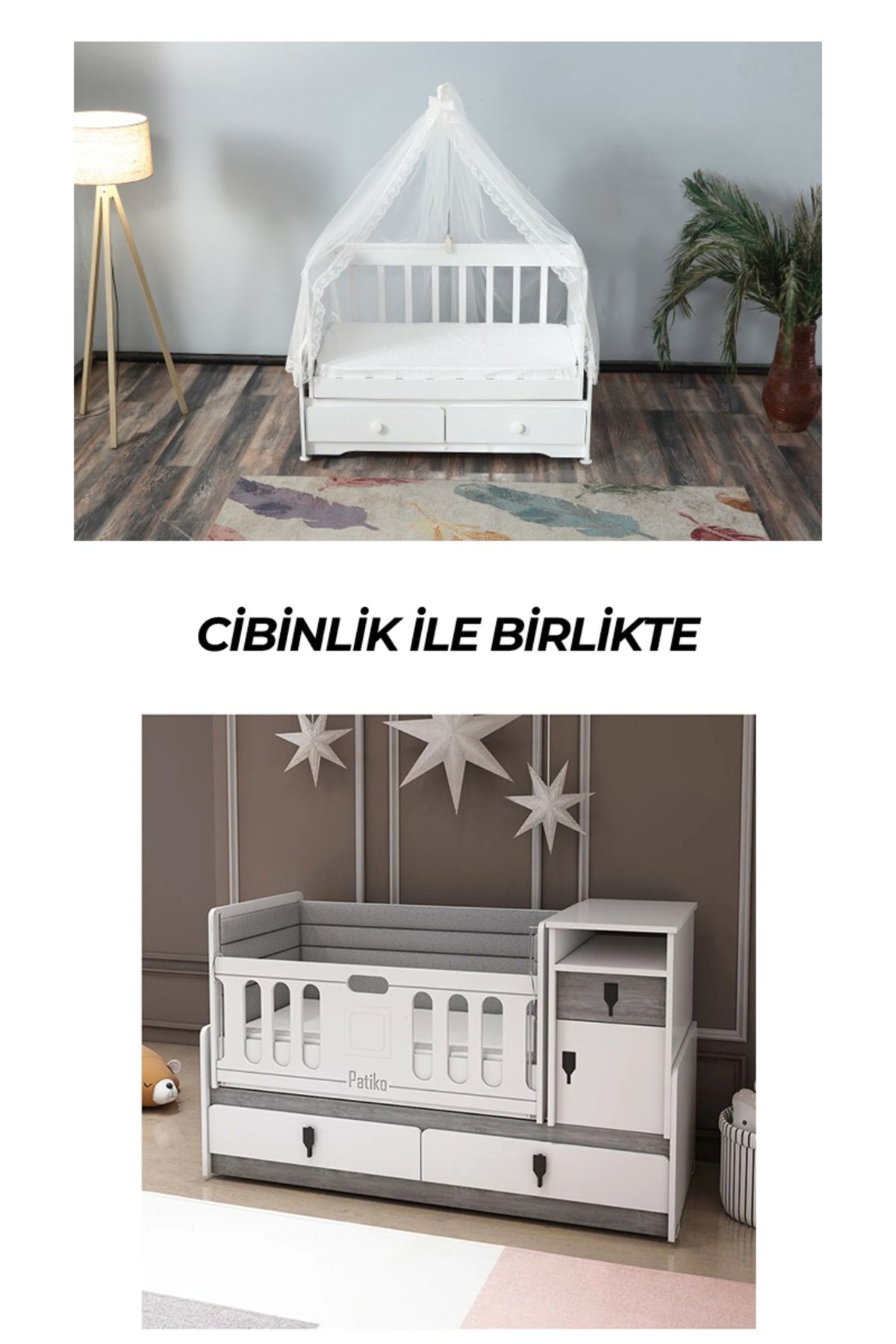 PATİKO FURNİTURE R 131 BERLİN BÜYÜYEBİLEN CİBİNLİKLİ BEŞİK