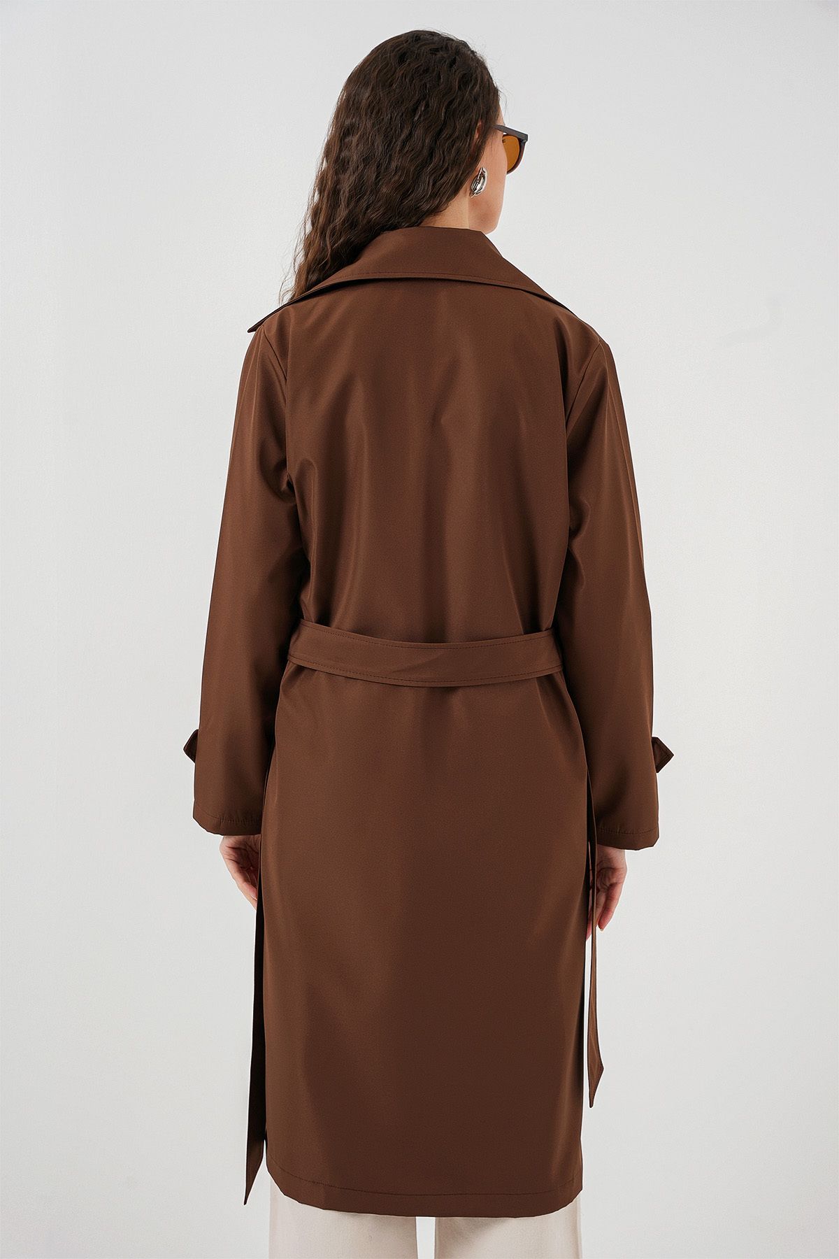 Bigdart-5918 Trenchcoat mit zweireihigem Kragen – Braun 6