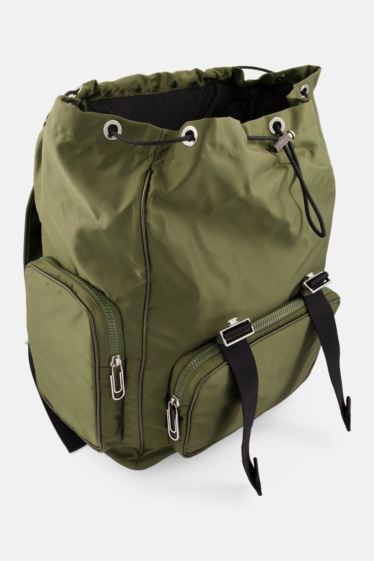 OFF WHITE-Men Arrow Tuck Nylon Backpack 37 H x 40 L x 22 W cm, Olive 4