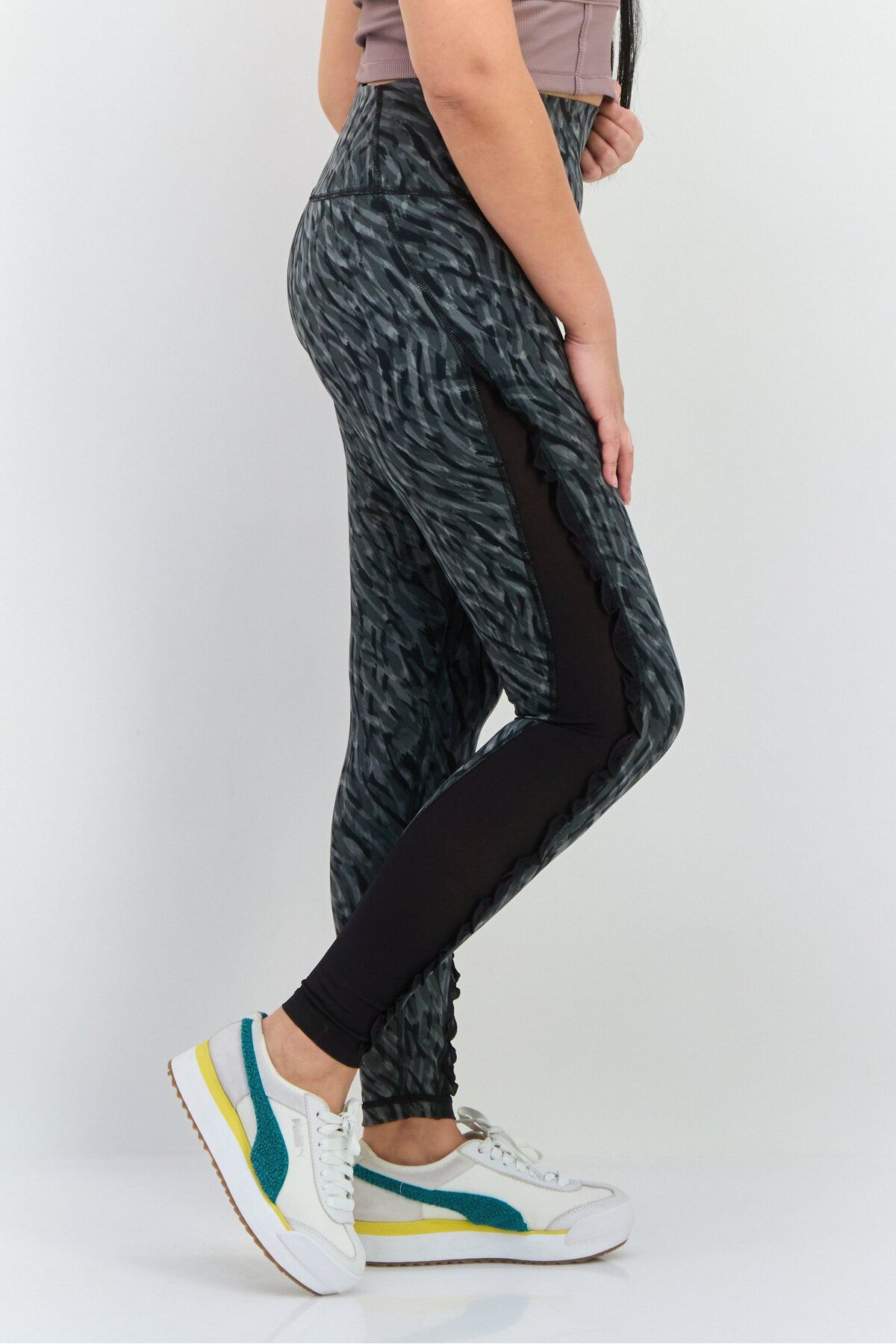 adidas-Women Tight Fit Training Leggings, Grey/black 2