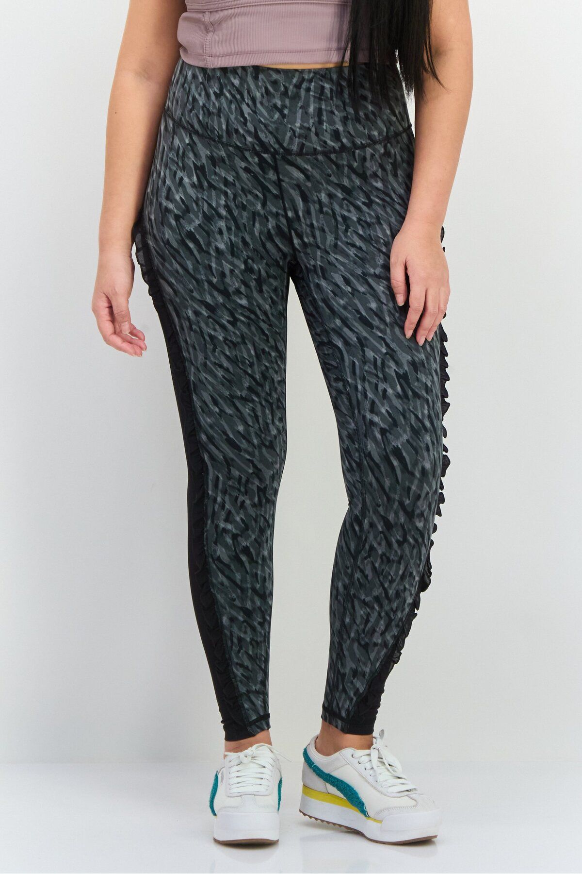 adidas-Women Tight Fit Training Leggings, Grey/black 1