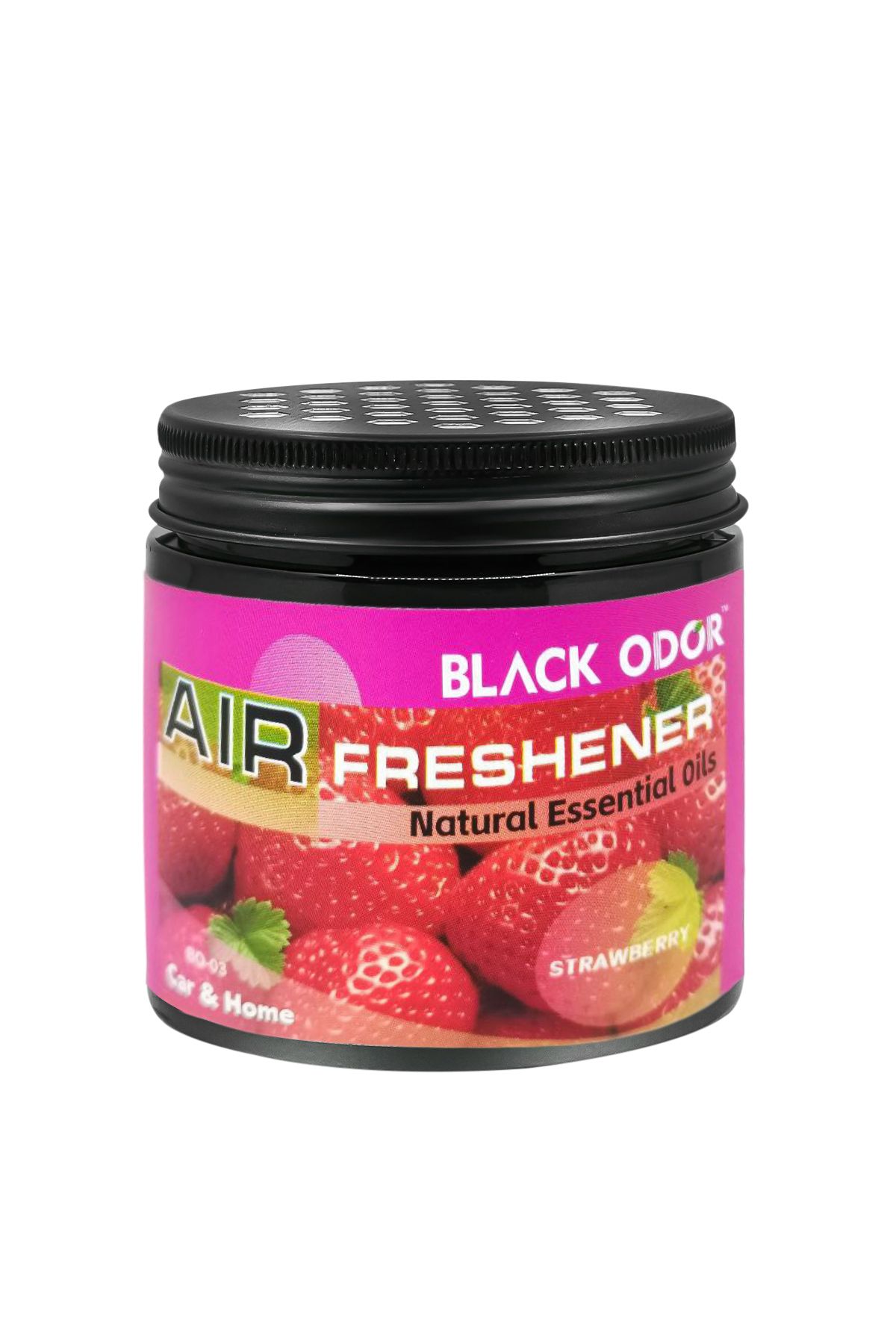 Generic-Black Odor Air Freshener with Natural Essential Oils, 180g - Ideal for Car & Home -Strawberry 1