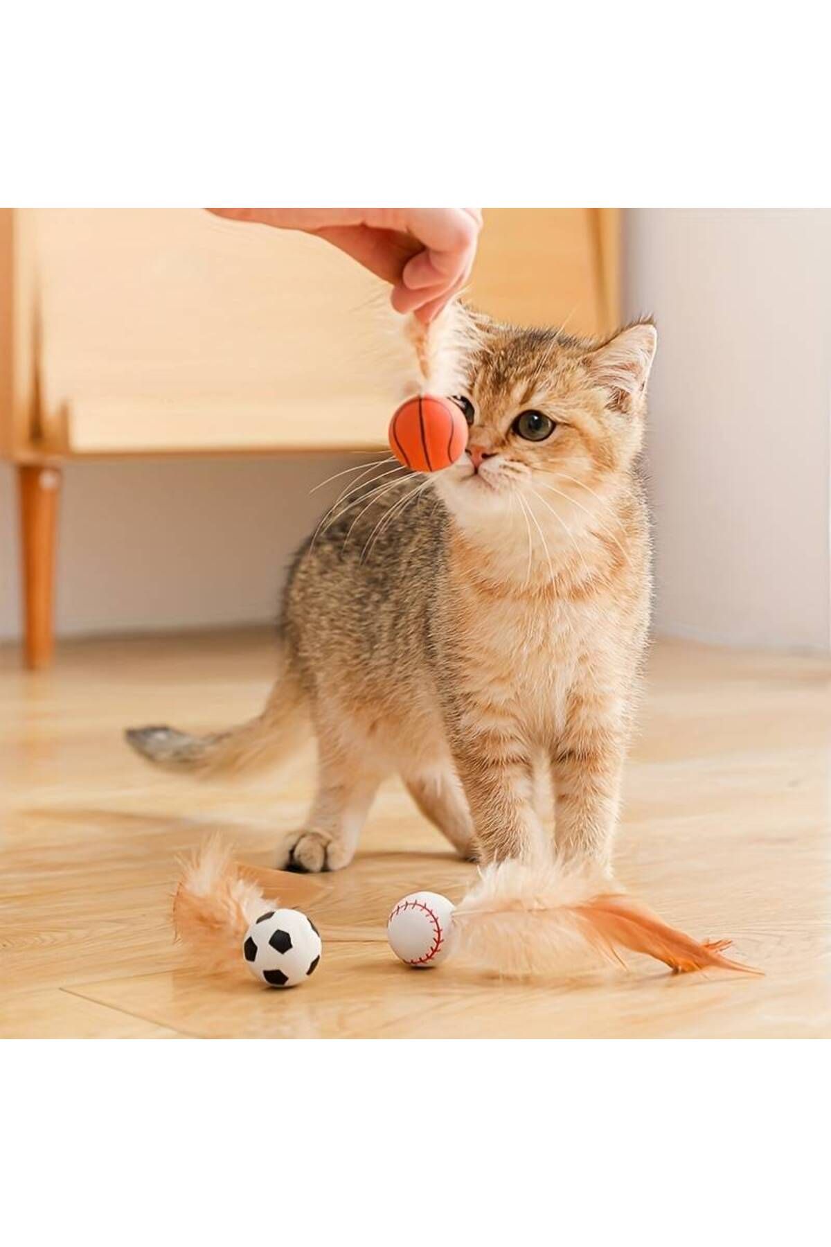 Exelox Tüylü Zıplayan Kedi Topu