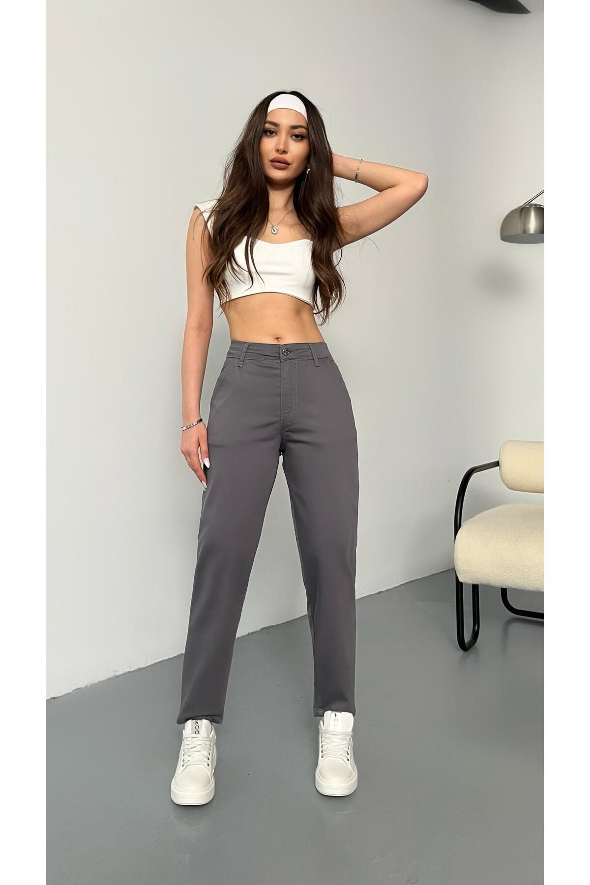 BİKELİFE-Damen-Mom-Hose aus Lycra/Stretch mit hoher Taille 5