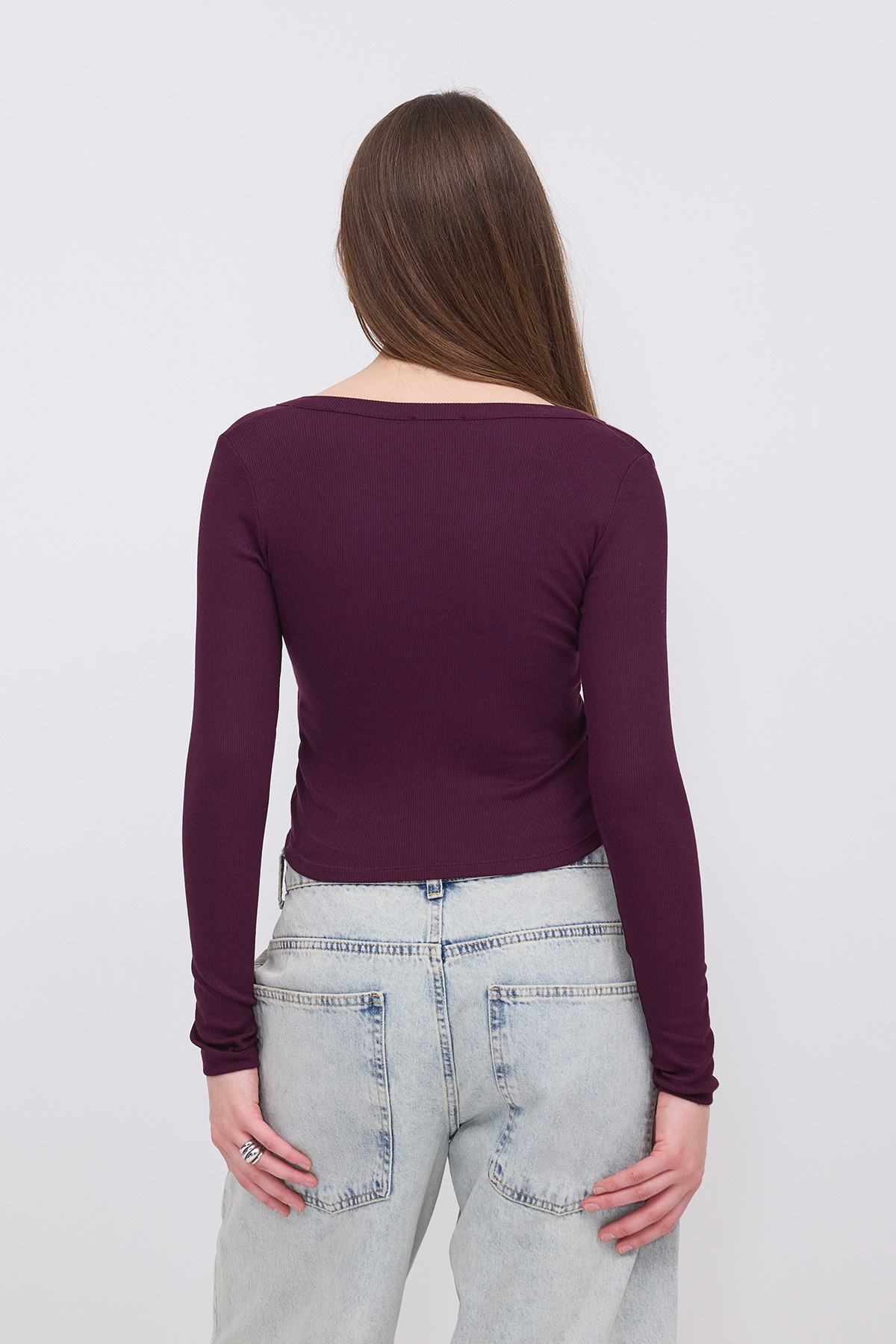 Addax Modal T-Shirt with Snap Collar B13847- Trendyol