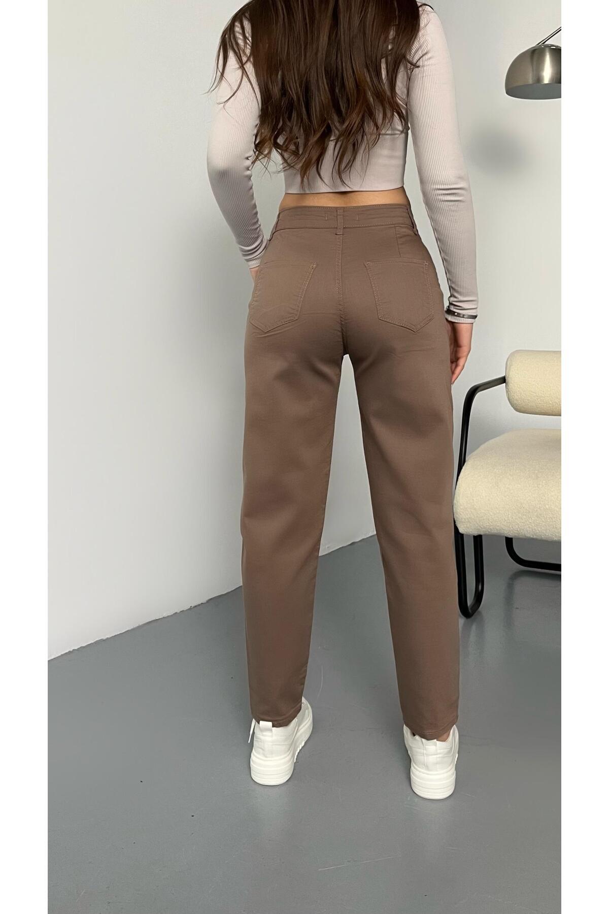 BİKELİFE-Damen-Mom-Hose aus Lycra/Stretch mit hoher Taille 3
