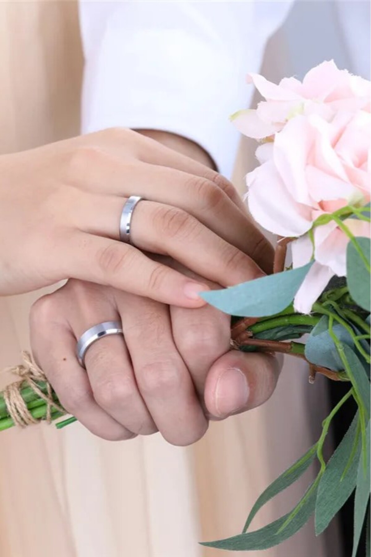Takı Dükkanı 4mm Köşeli Mat Düz Model Unisex Erkek Kadın Çelik Alyans Yüzük cl40 görsel 4