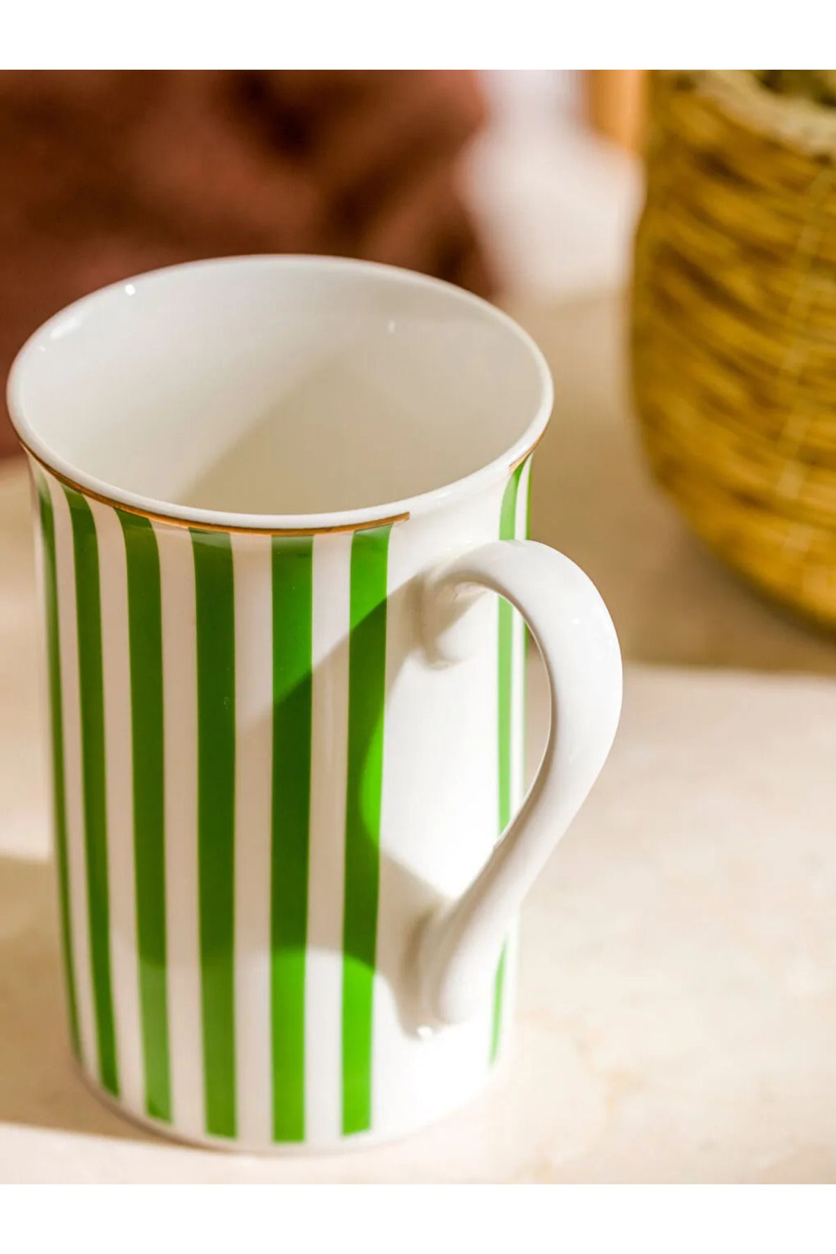 LC Waikiki-Lcw Green Line Printed Porcelain Mug 280 ml 2