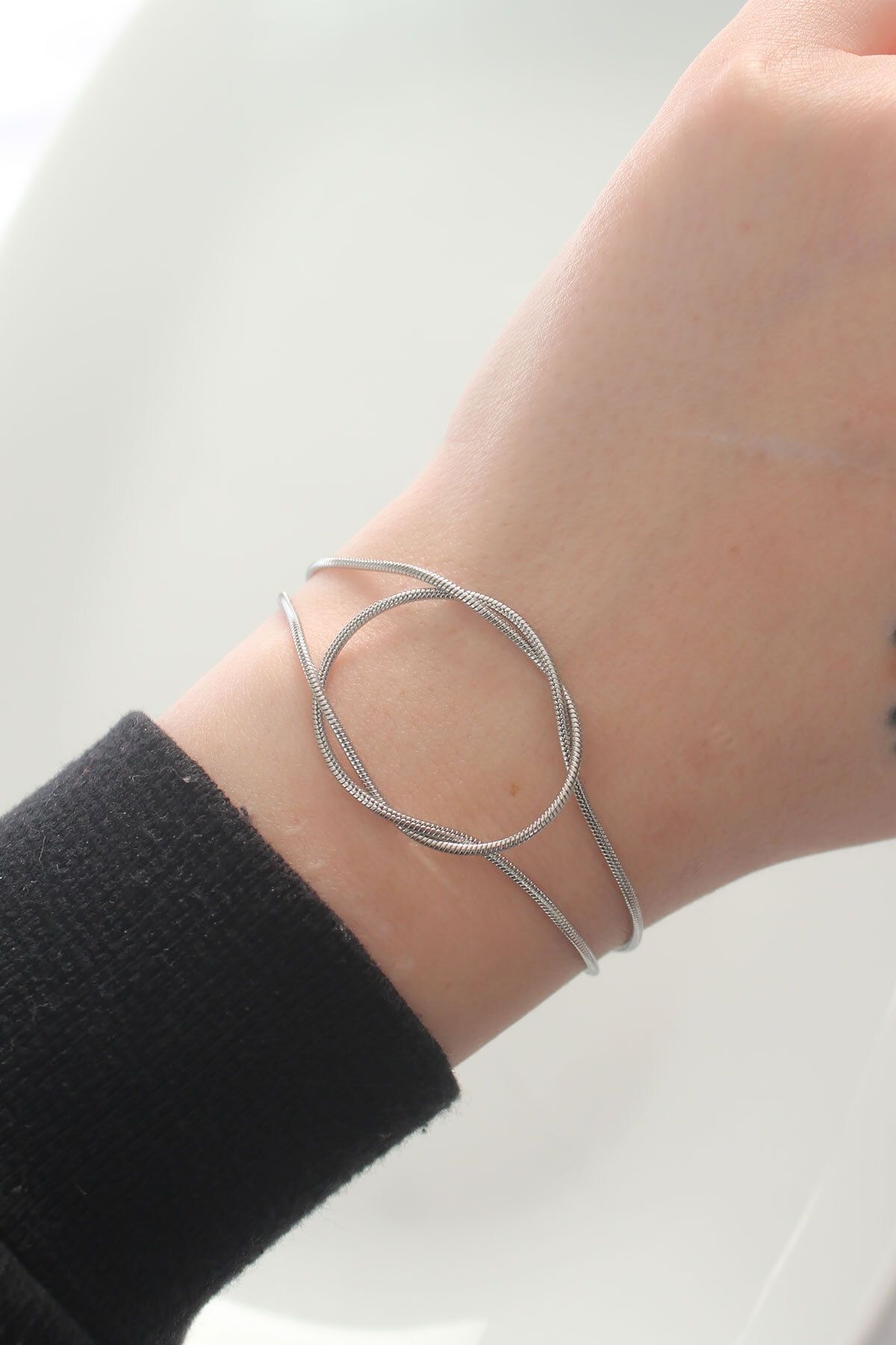 Skygo-316L Steel Silver Color Knot Model Bracelet - Tj-Bb6043 1